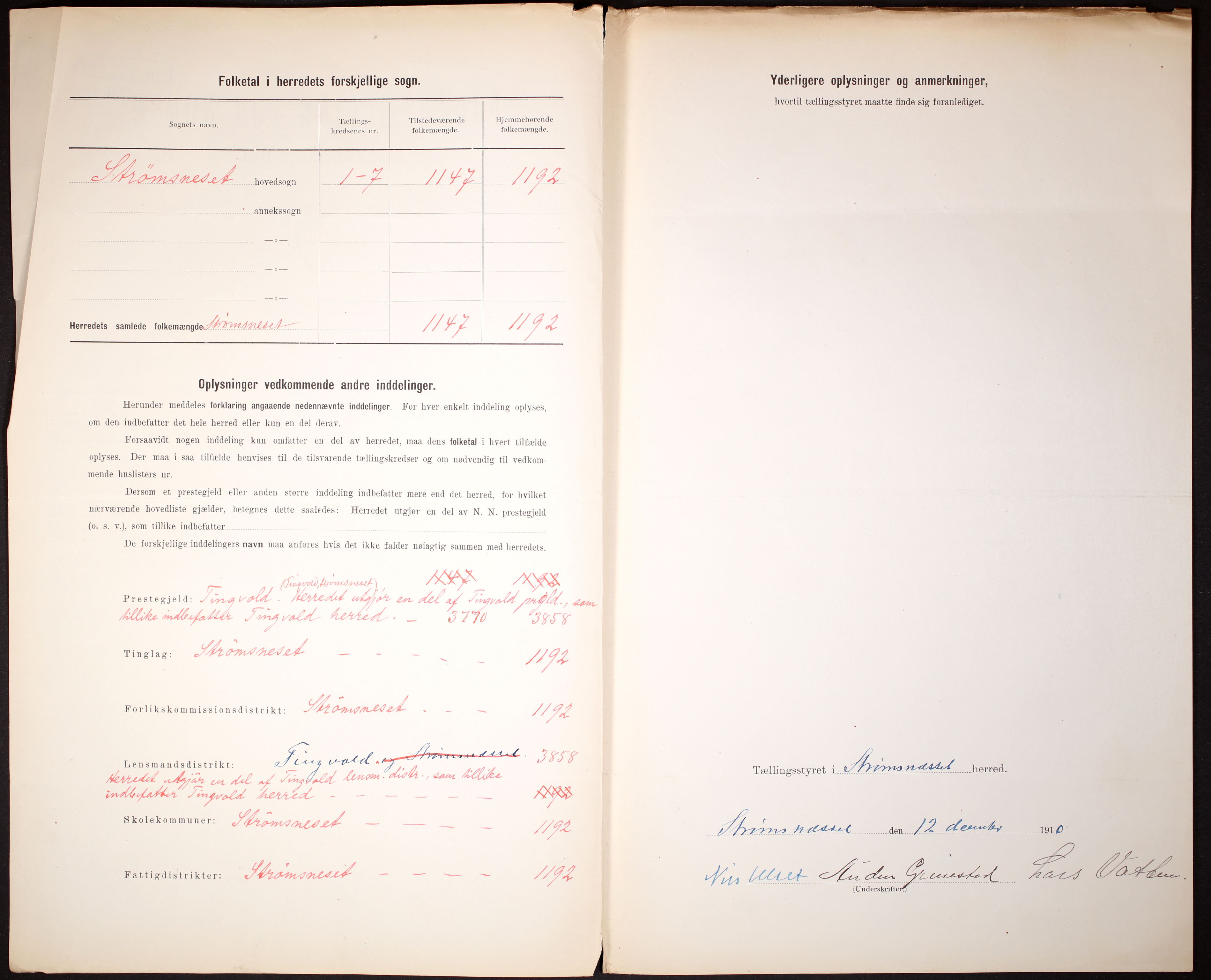 RA, 1910 census for Straumsnes, 1910, p. 3