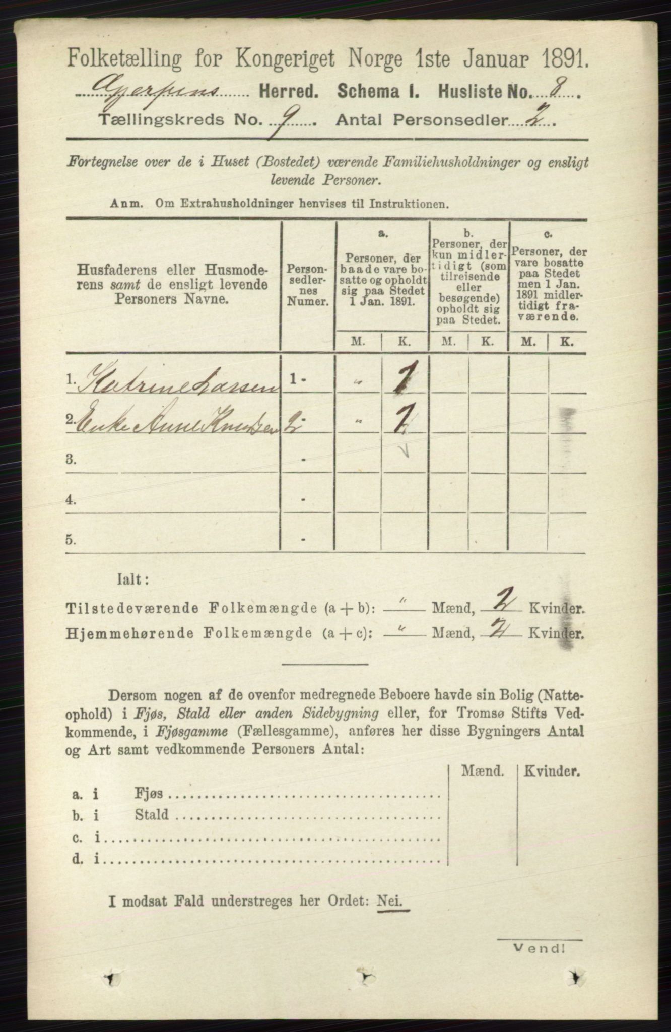 RA, 1891 census for 0812 Gjerpen, 1891, p. 4772