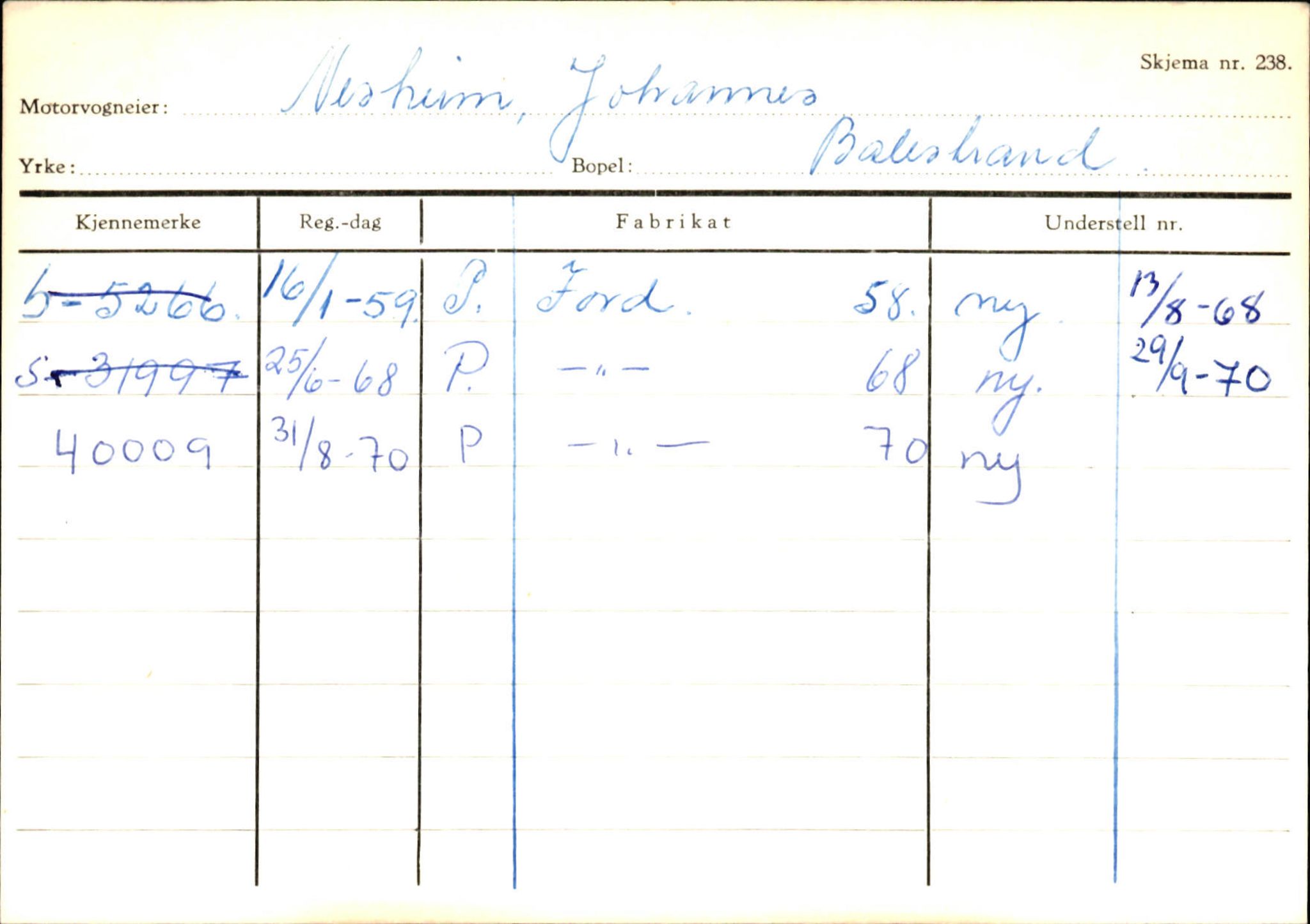 Statens vegvesen, Sogn og Fjordane vegkontor, AV/SAB-A-5301/4/F/L0132: Eigarregister Askvoll A-Å. Balestrand A-Å, 1945-1975, p. 2144