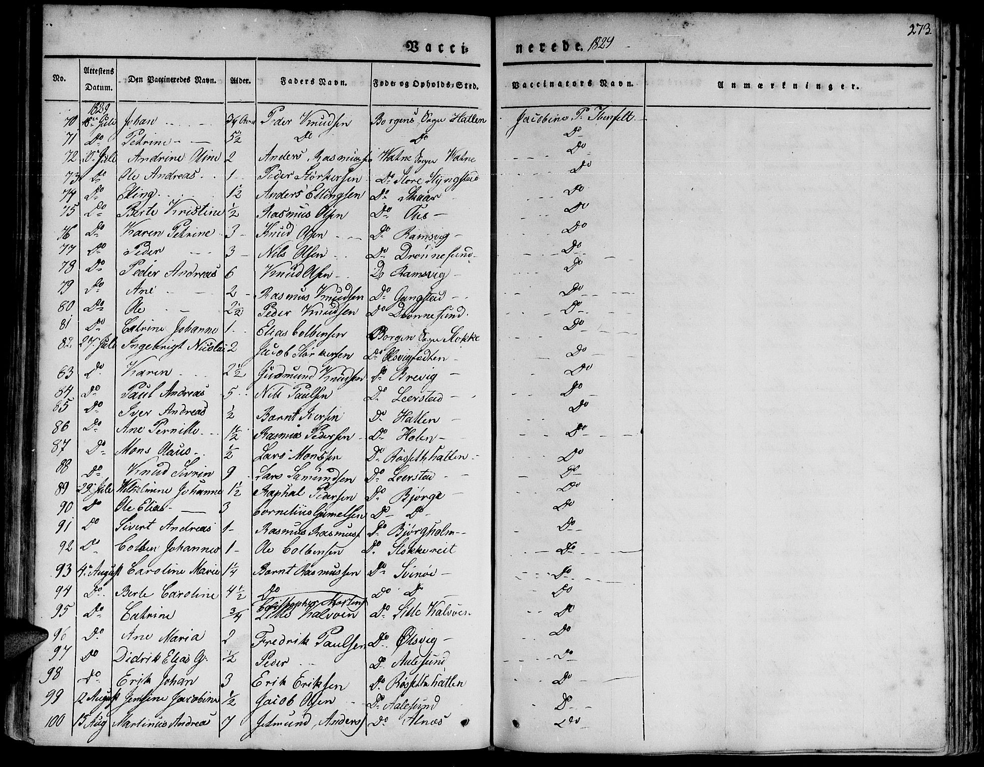 Ministerialprotokoller, klokkerbøker og fødselsregistre - Møre og Romsdal, AV/SAT-A-1454/528/L0395: Parish register (official) no. 528A06, 1828-1839, p. 273