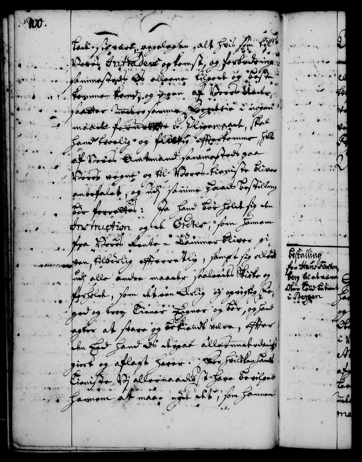 Rentekammeret, Kammerkanselliet, RA/EA-3111/G/Gg/Gge/L0001: Norsk bestallingsprotokoll med register (merket RK 53.25), 1720-1730, p. 100