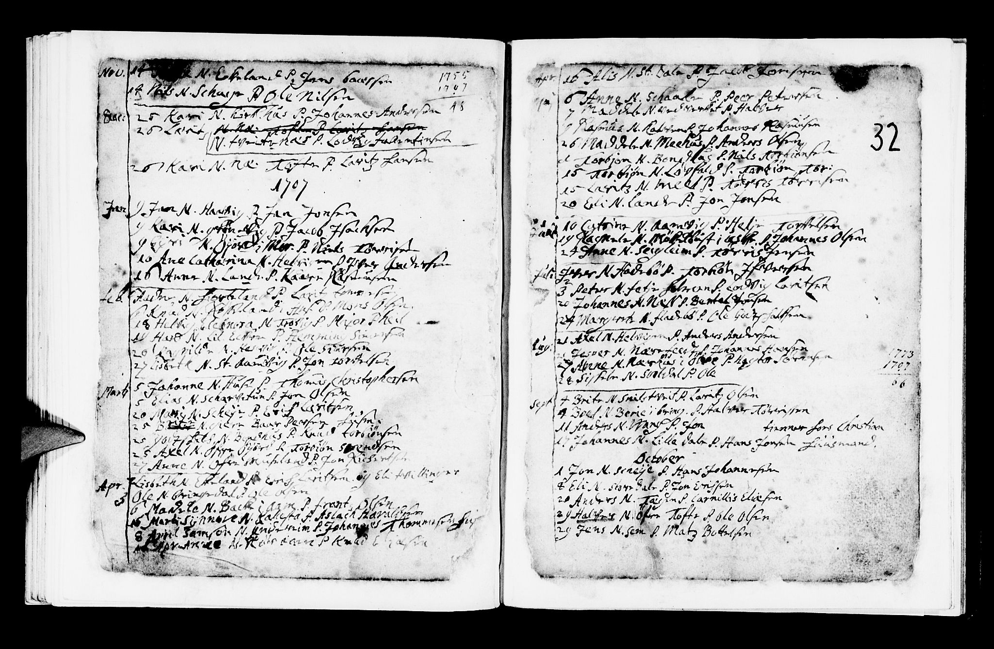 Kvinnherad sokneprestembete, AV/SAB-A-76401/H/Haa: Parish register (official) no. A 1, 1669-1709, p. 32