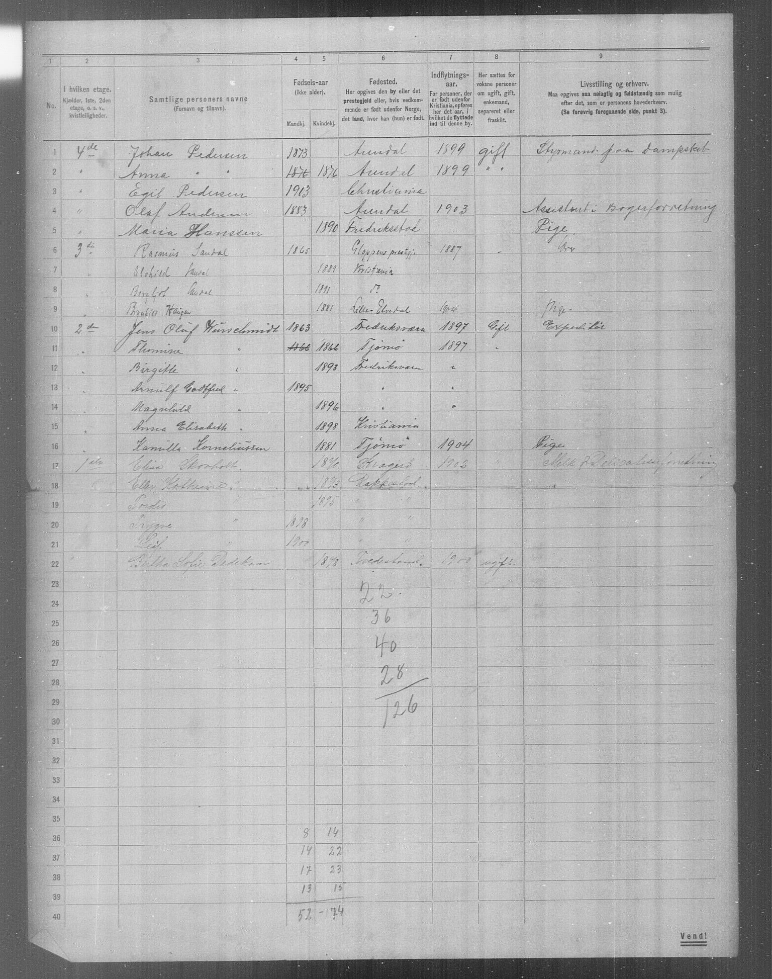 OBA, Municipal Census 1904 for Kristiania, 1904, p. 20511