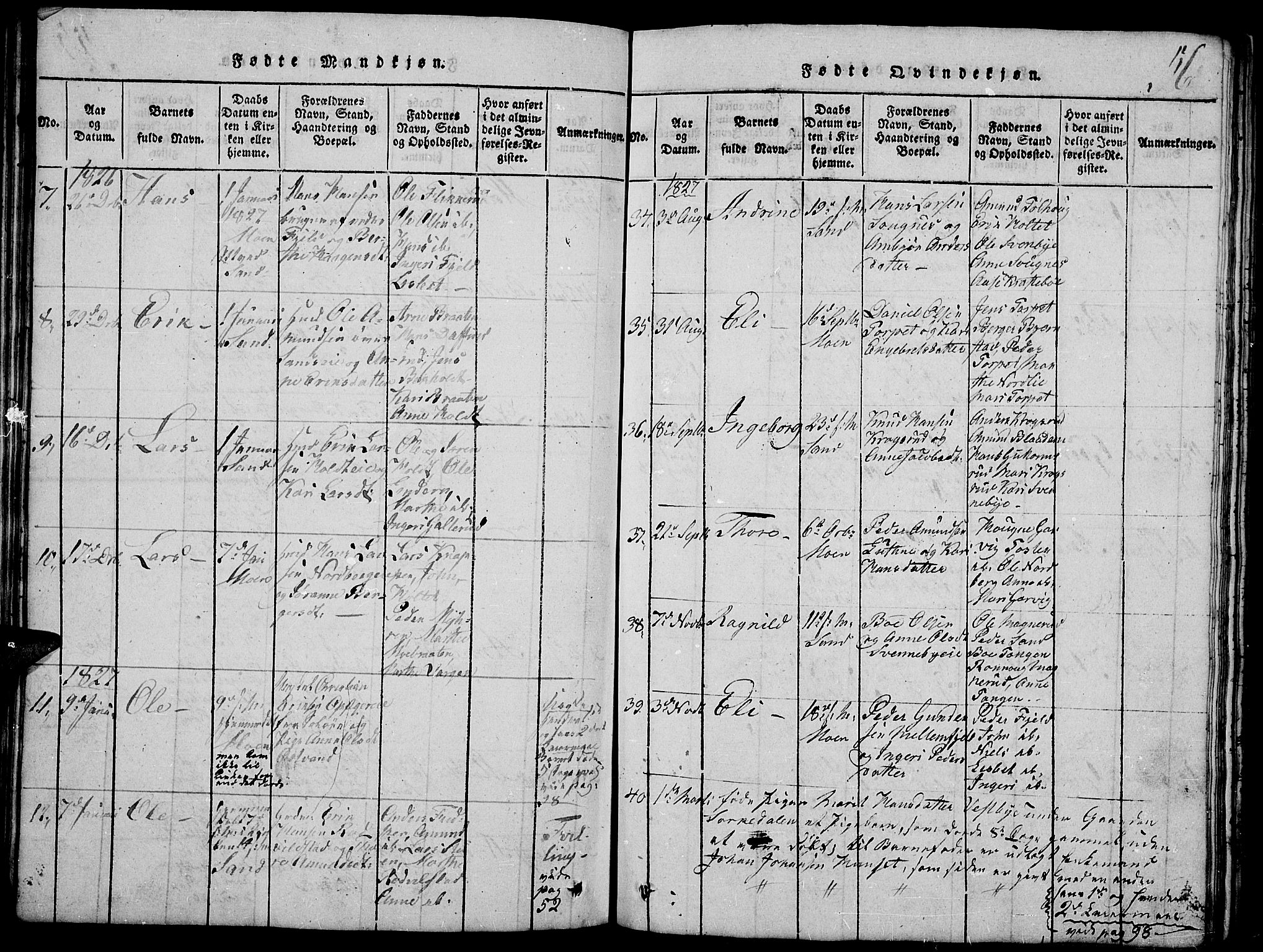 Nord-Odal prestekontor, SAH/PREST-032/H/Ha/Hab/L0001: Parish register (copy) no. 1, 1819-1838, p. 56