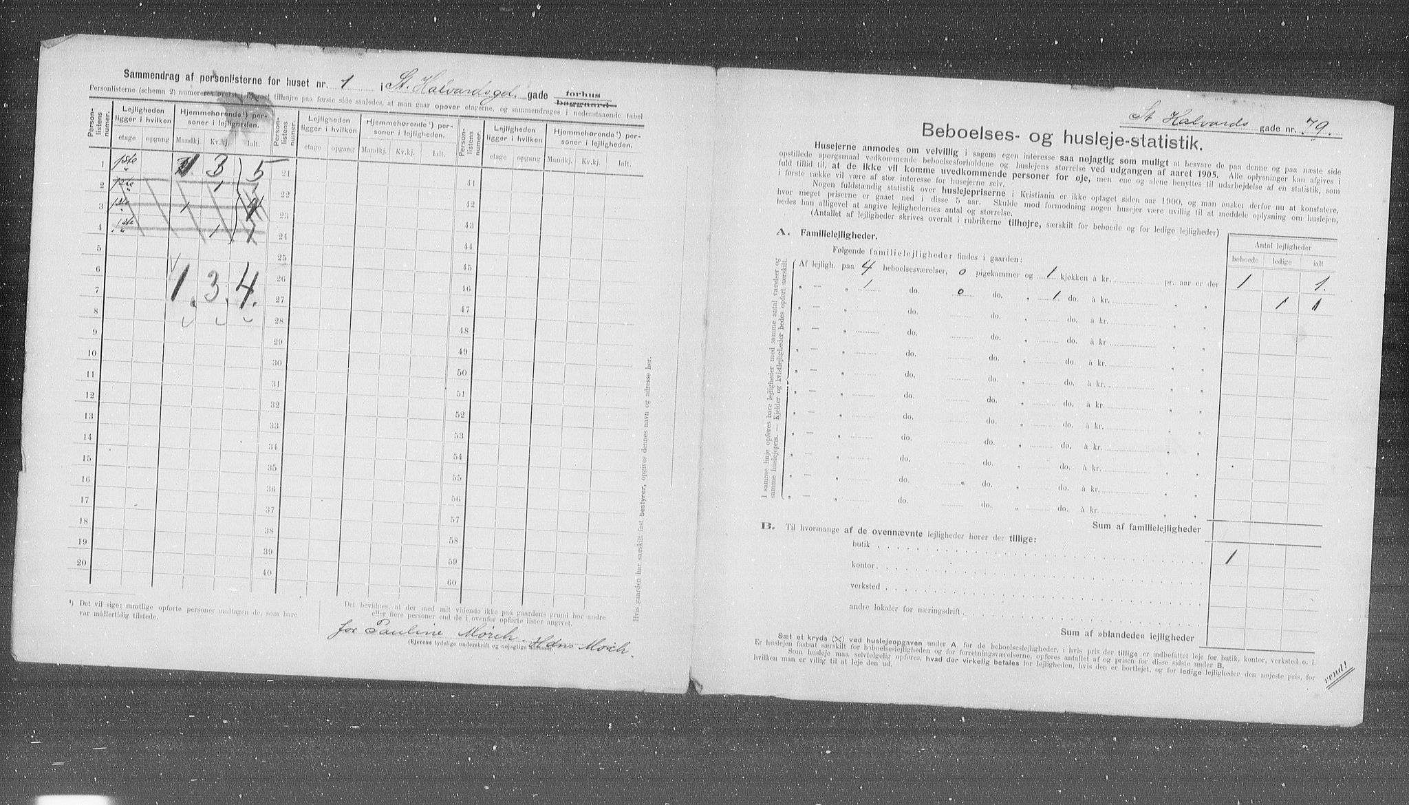 OBA, Municipal Census 1905 for Kristiania, 1905, p. 53194