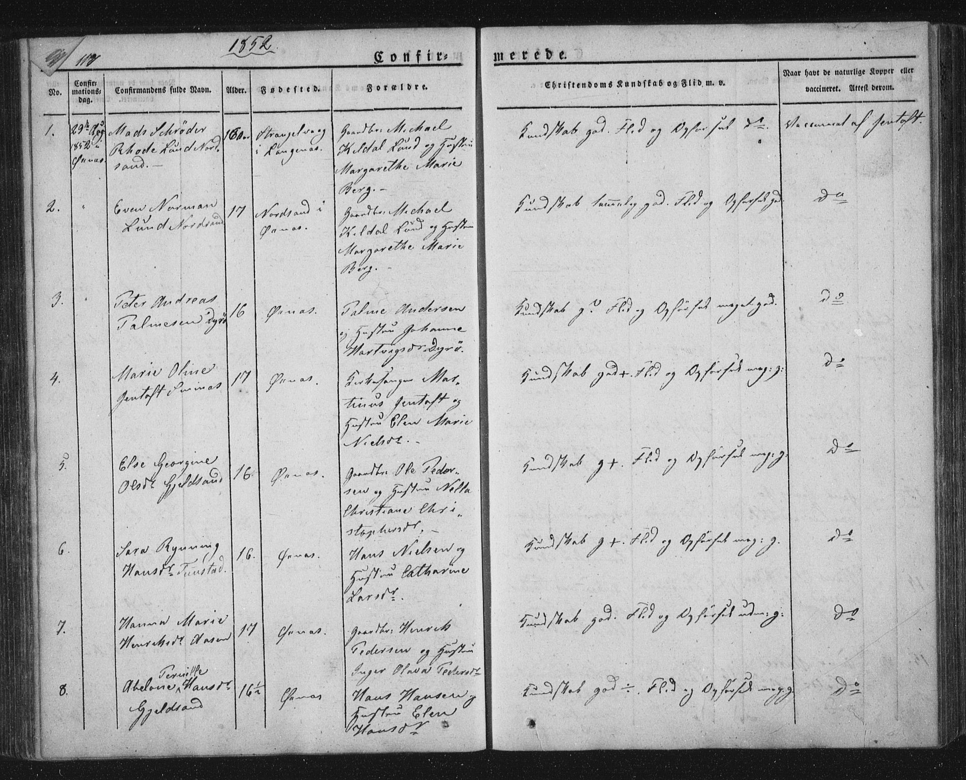 Ministerialprotokoller, klokkerbøker og fødselsregistre - Nordland, SAT/A-1459/893/L1332: Parish register (official) no. 893A05, 1841-1858, p. 117