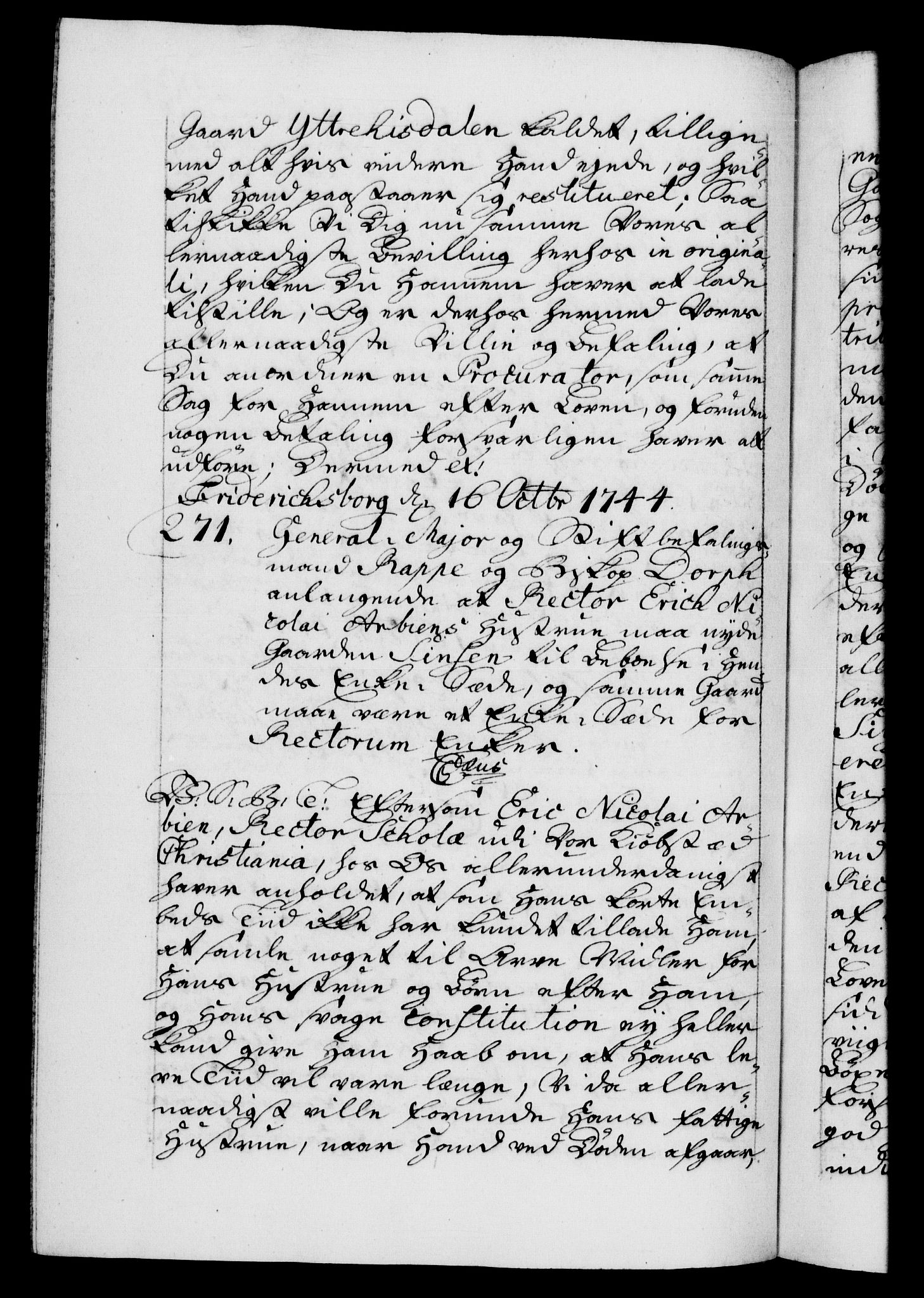 Danske Kanselli 1572-1799, AV/RA-EA-3023/F/Fc/Fca/Fcab/L0030: Norske tegnelser, 1744-1746, p. 260b