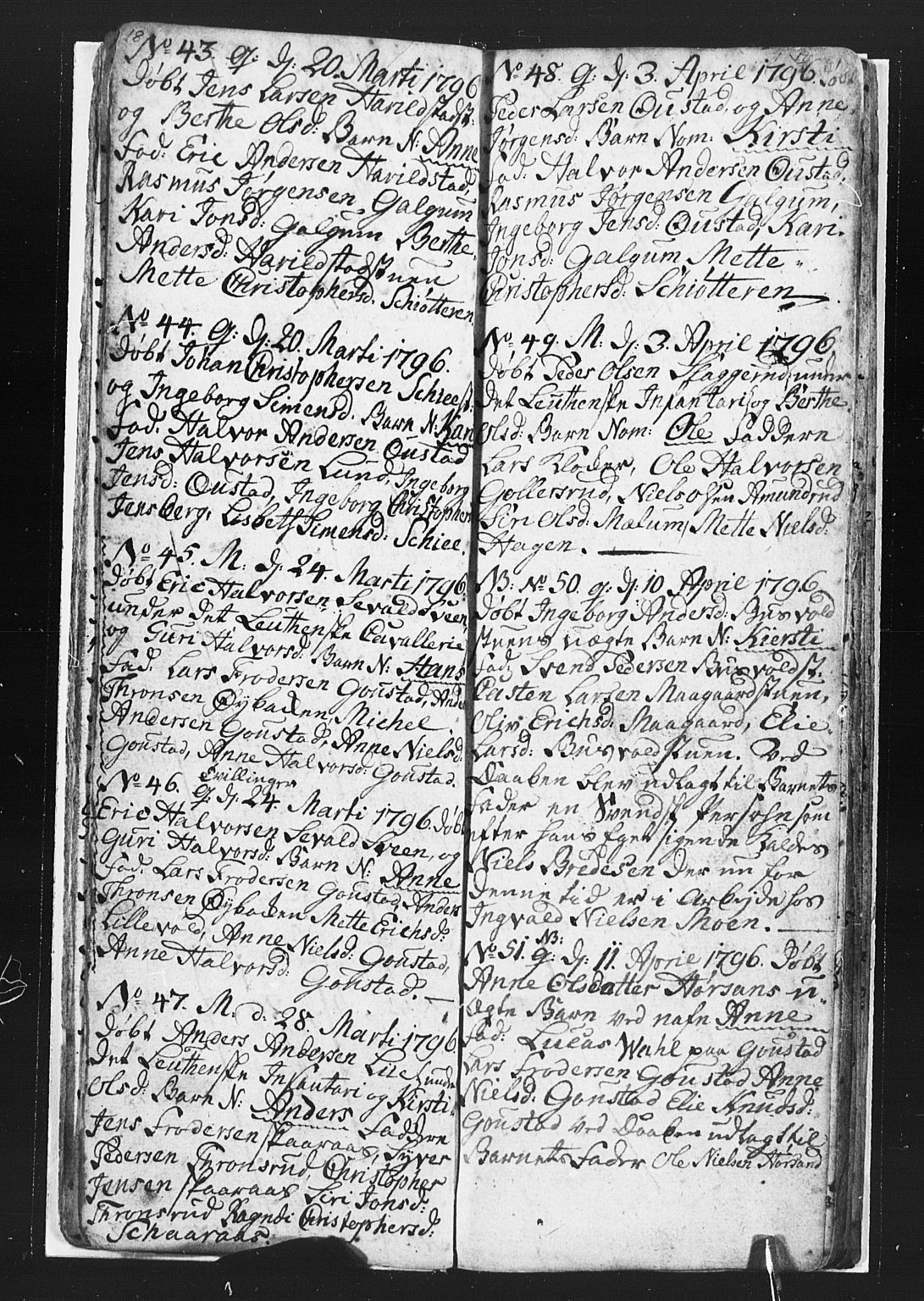 Romedal prestekontor, AV/SAH-PREST-004/L/L0002: Parish register (copy) no. 2, 1795-1800, p. 18-19