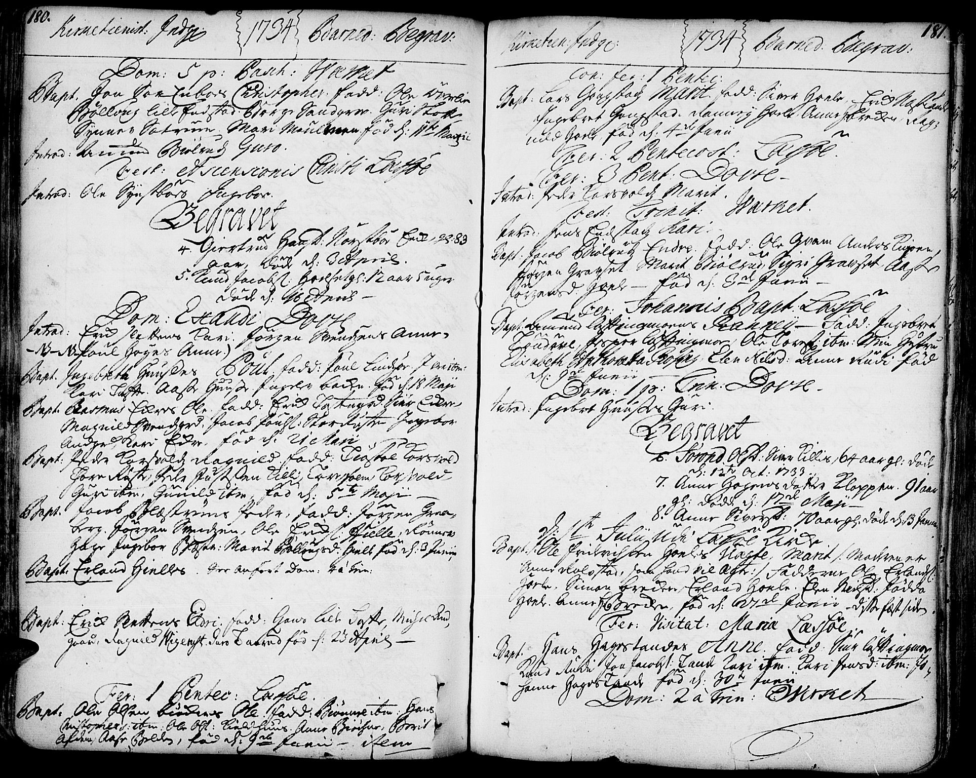 Lesja prestekontor, AV/SAH-PREST-068/H/Ha/Haa/L0002: Parish register (official) no. 2, 1732-1776, p. 180-181