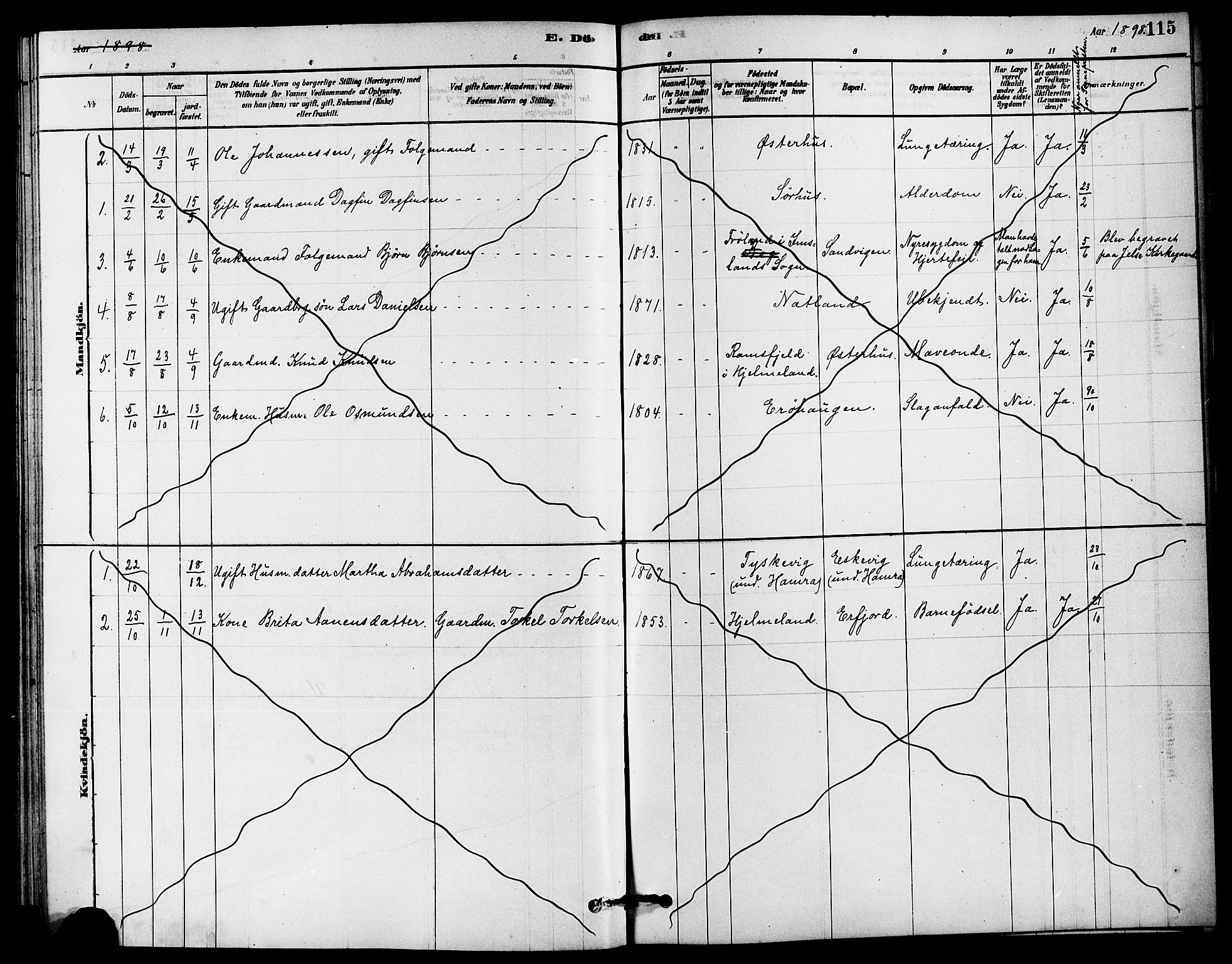 Jelsa sokneprestkontor, SAST/A-101842/01/IV: Parish register (official) no. A 9, 1878-1898, p. 115