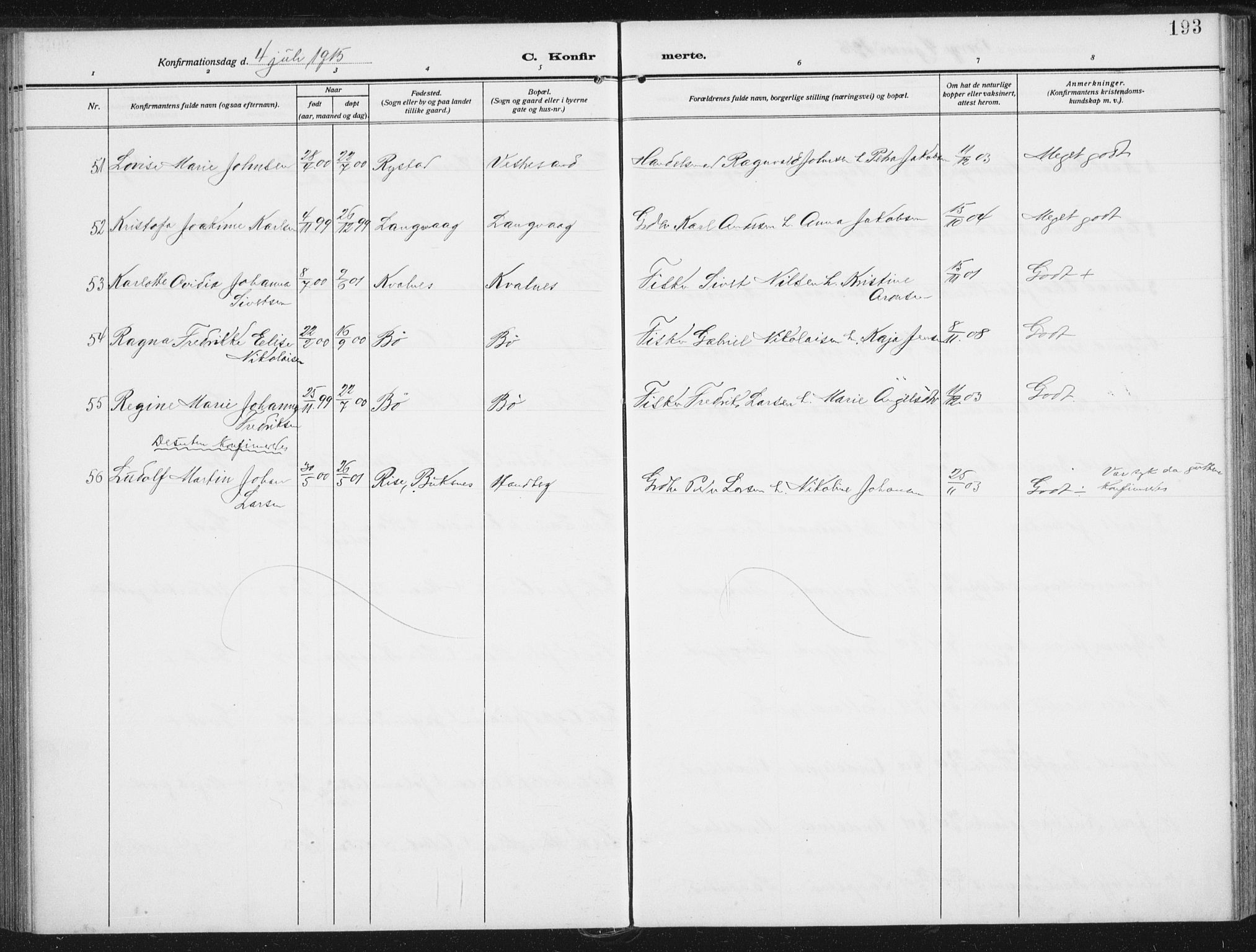 Ministerialprotokoller, klokkerbøker og fødselsregistre - Nordland, SAT/A-1459/880/L1135: Parish register (official) no. 880A09, 1908-1919, p. 193