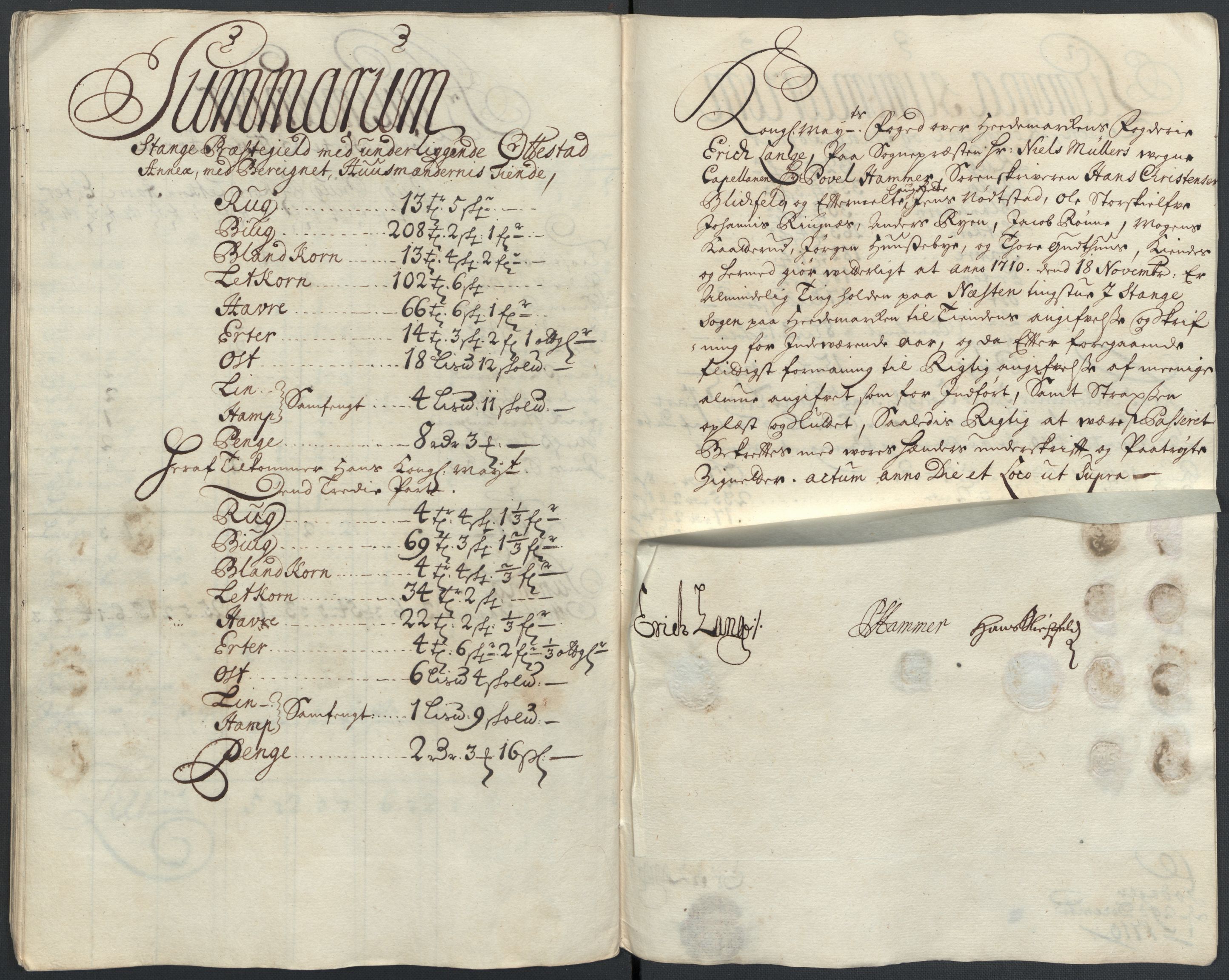 Rentekammeret inntil 1814, Reviderte regnskaper, Fogderegnskap, AV/RA-EA-4092/R16/L1046: Fogderegnskap Hedmark, 1710, p. 60