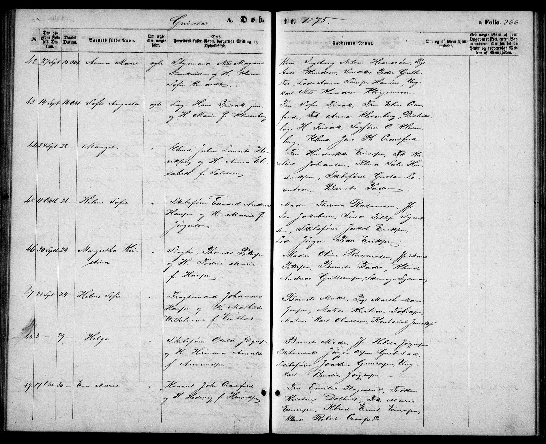 Fjære sokneprestkontor, AV/SAK-1111-0011/F/Fb/L0009: Parish register (copy) no. B 9, 1867-1870, p. 266