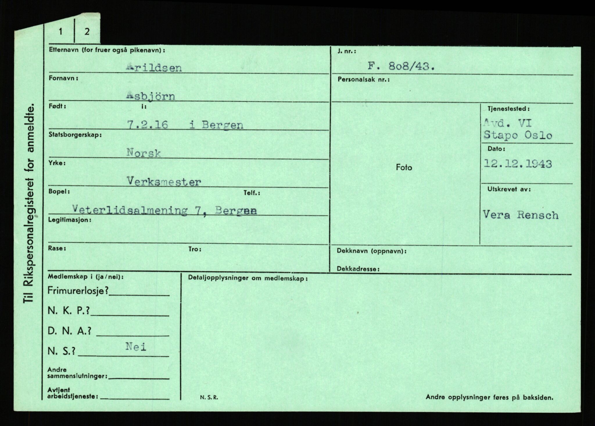 Statspolitiet - Hovedkontoret / Osloavdelingen, AV/RA-S-1329/C/Ca/L0001: Aabakken - Armann, 1943-1945, p. 5328