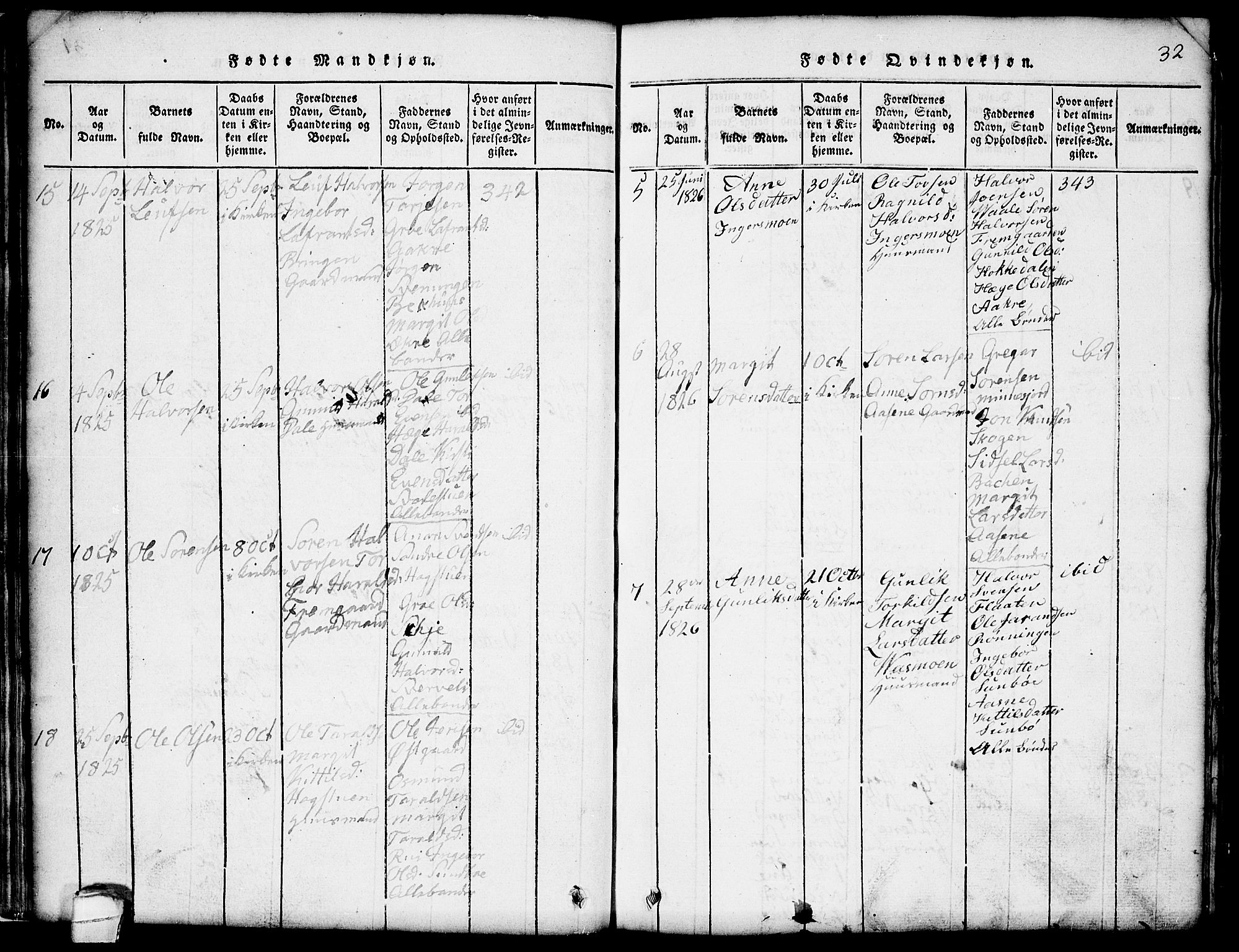 Seljord kirkebøker, AV/SAKO-A-20/G/Gb/L0002: Parish register (copy) no. II 2, 1815-1854, p. 32