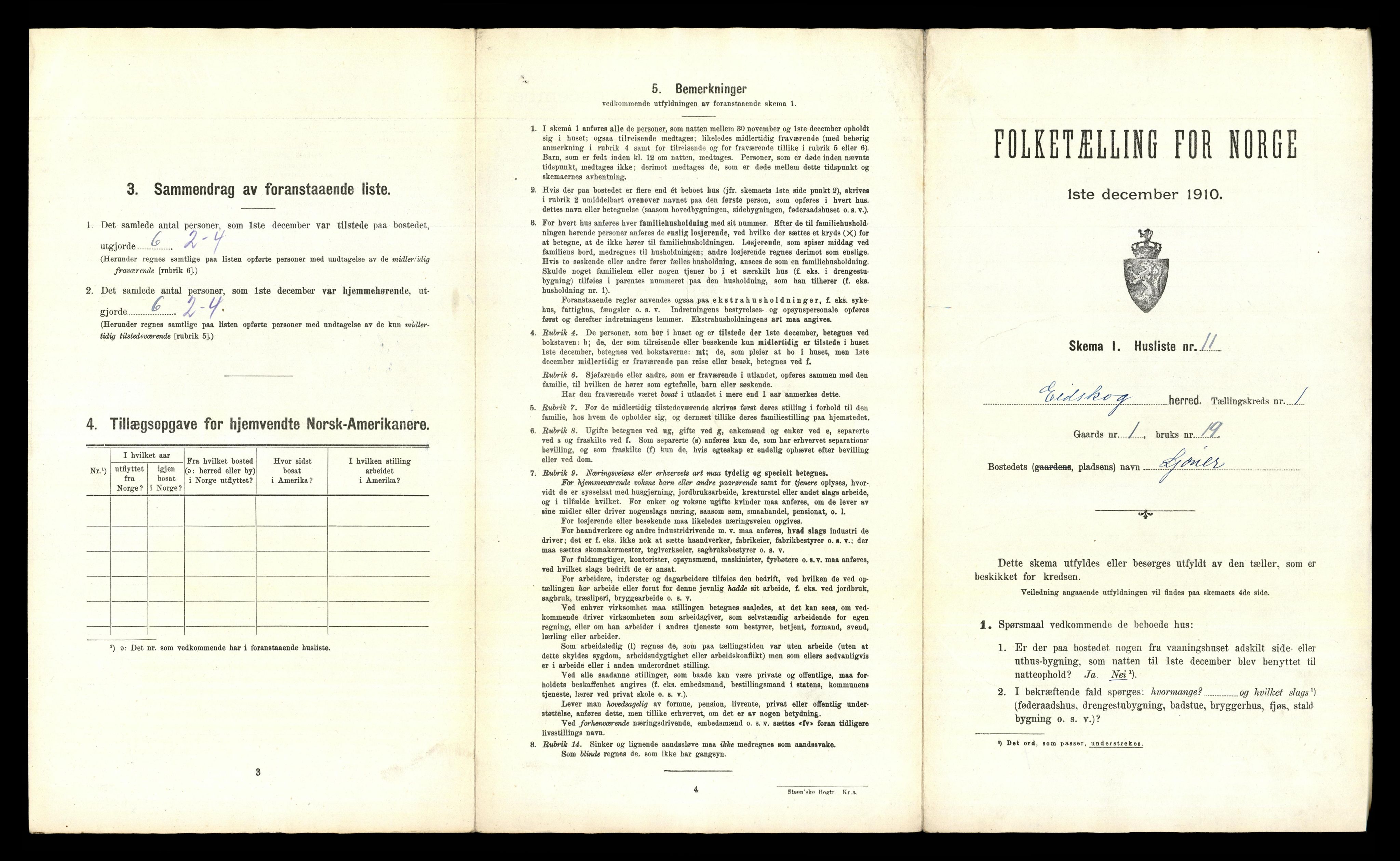 RA, 1910 census for Eidskog, 1910, p. 76