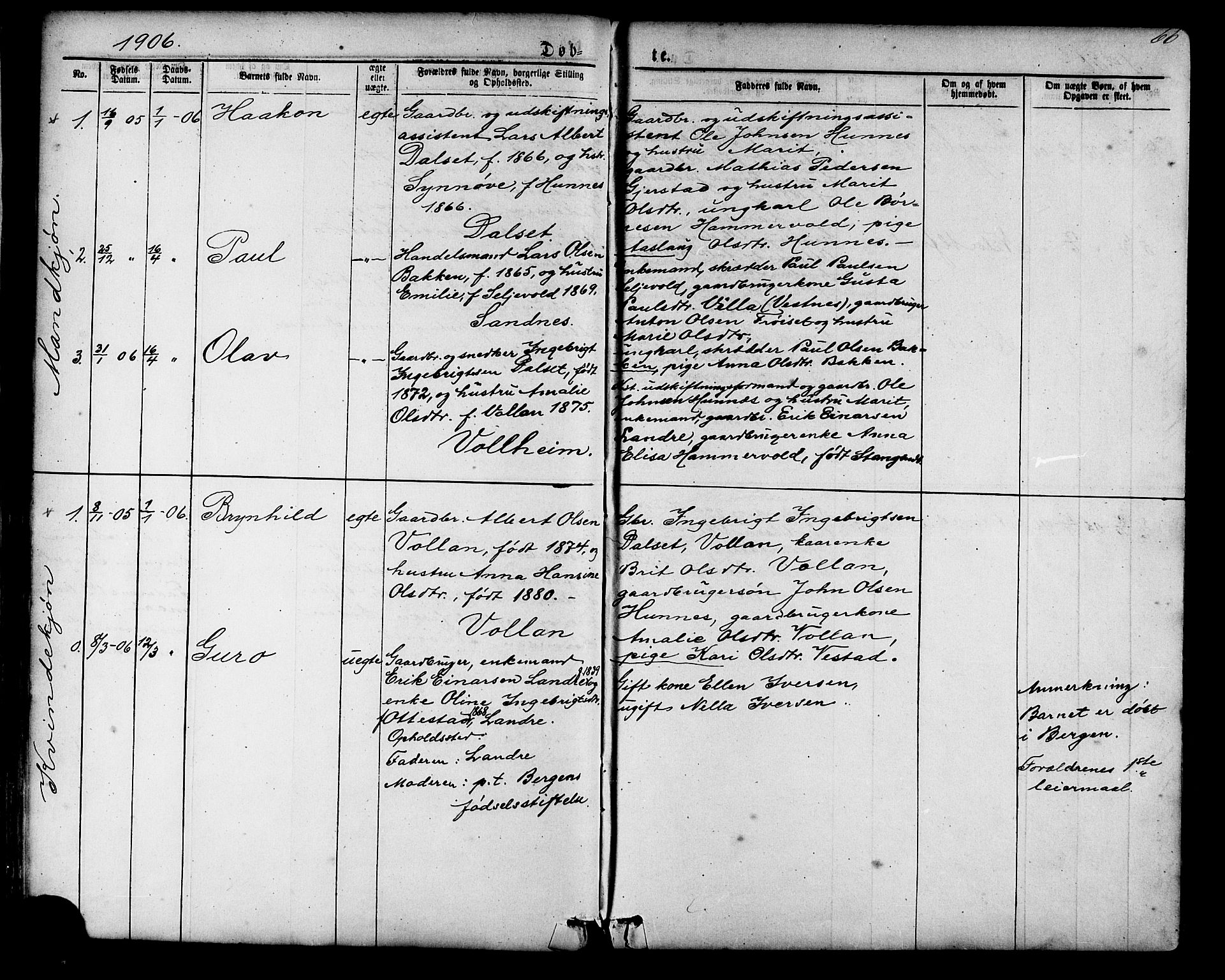 Ministerialprotokoller, klokkerbøker og fødselsregistre - Møre og Romsdal, SAT/A-1454/548/L0614: Parish register (copy) no. 548C02, 1867-1917, p. 66
