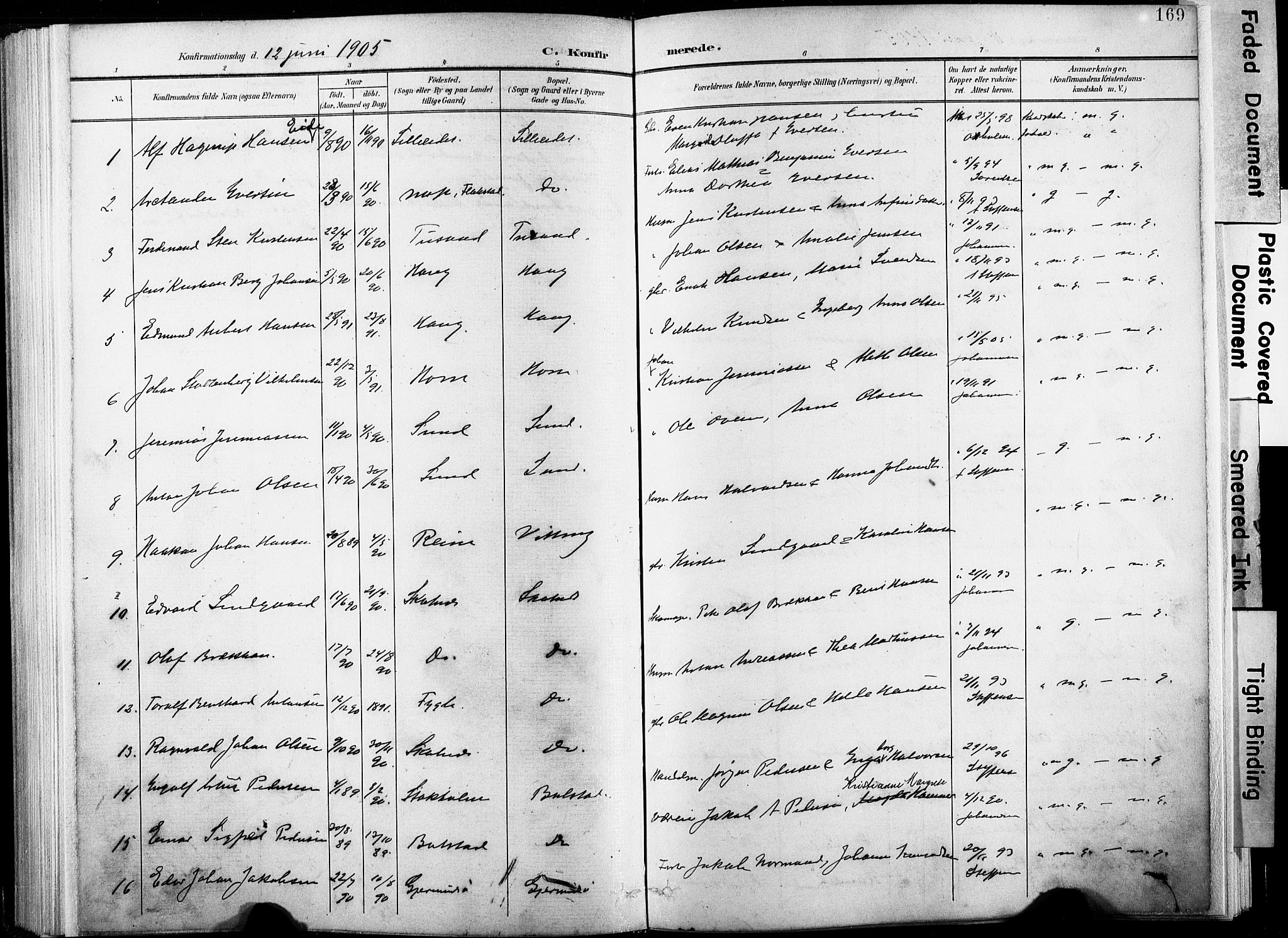 Ministerialprotokoller, klokkerbøker og fødselsregistre - Nordland, AV/SAT-A-1459/881/L1151: Parish register (official) no. 881A04, 1899-1907, p. 169