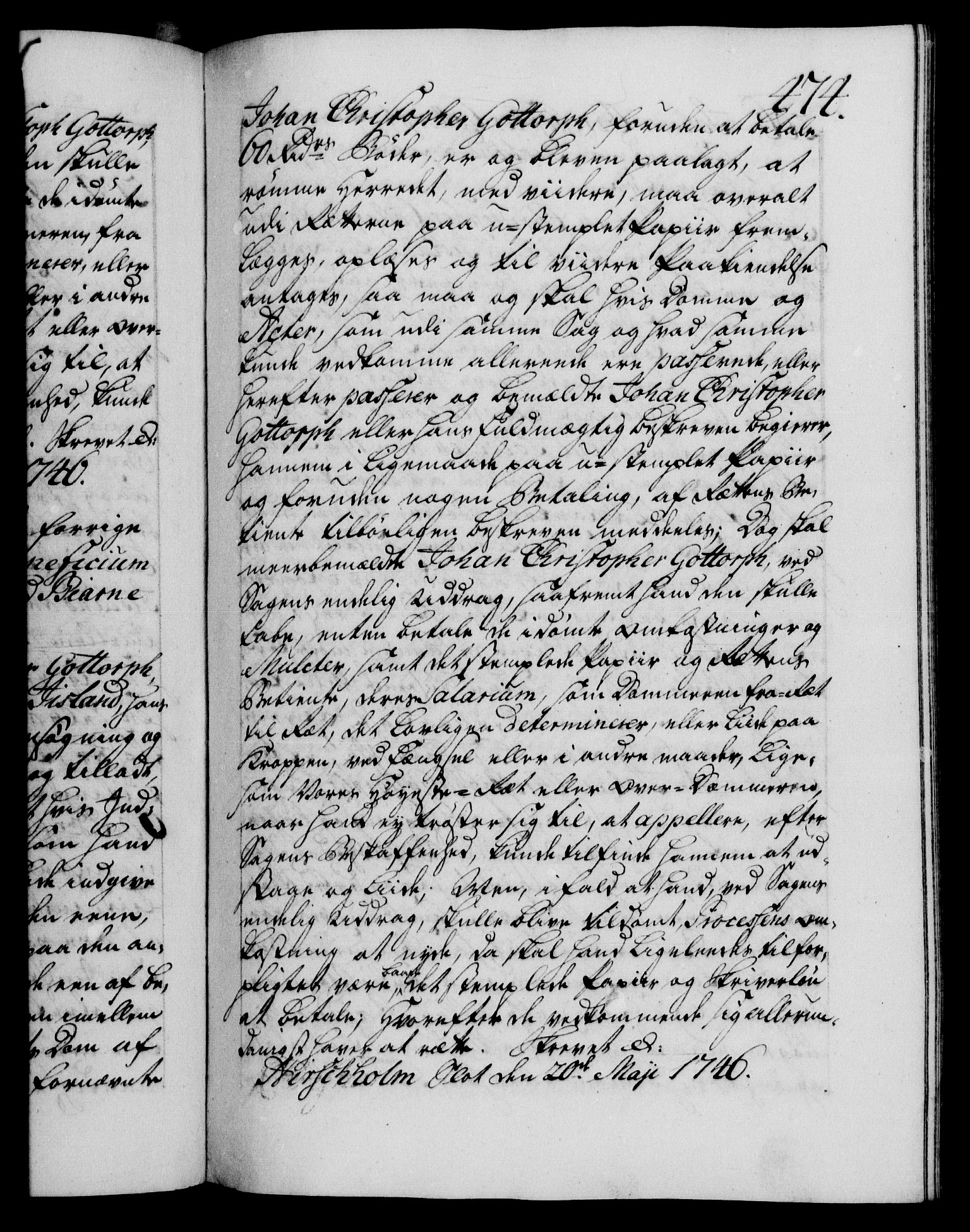 Danske Kanselli 1572-1799, AV/RA-EA-3023/F/Fc/Fca/Fcaa/L0034: Norske registre, 1745-1746, p. 474a