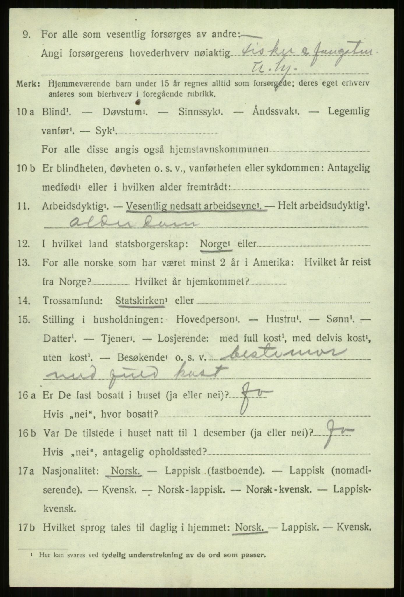 SATØ, 1920 census for Balsfjord, 1920, p. 5897