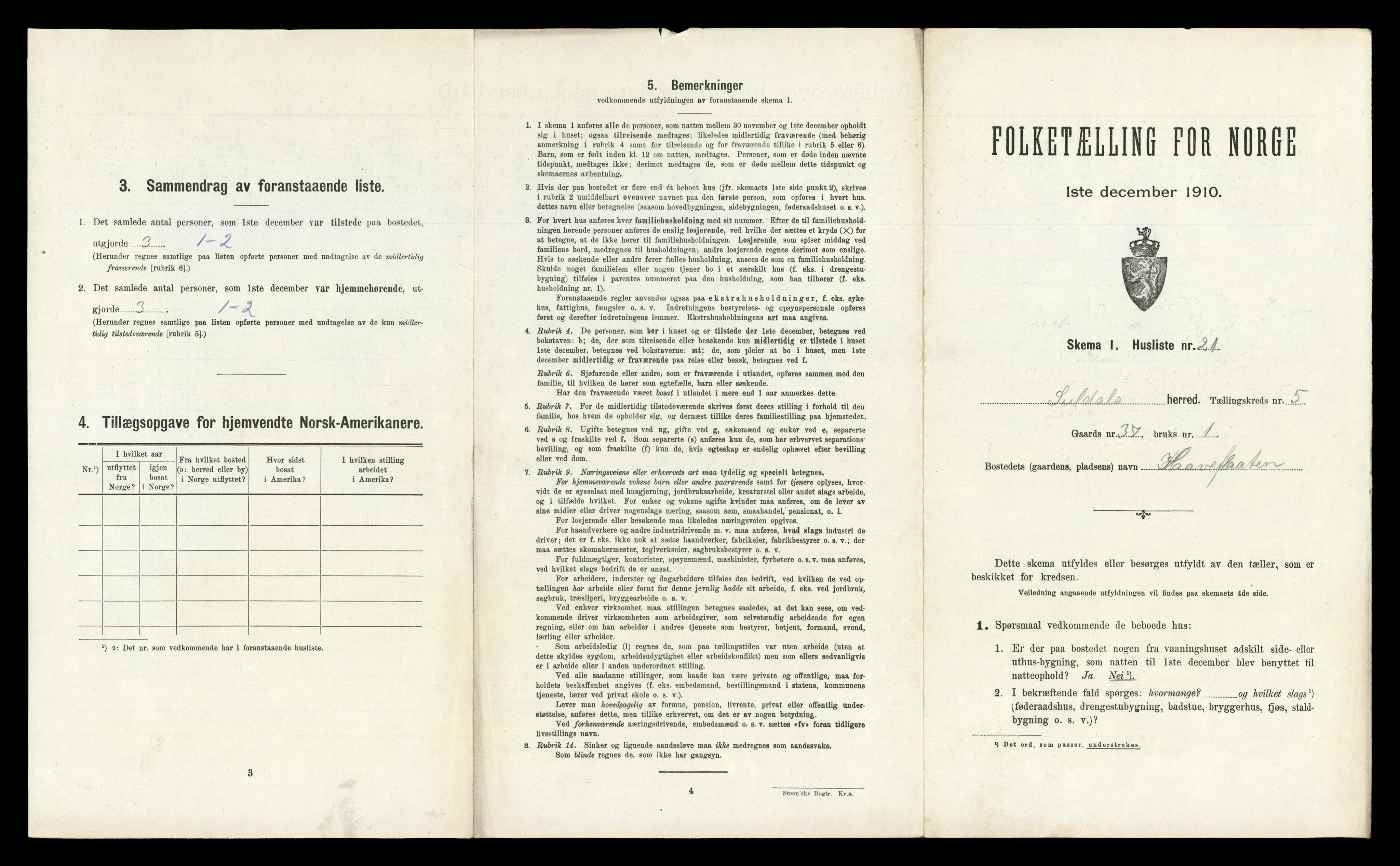 RA, 1910 census for Suldal, 1910, p. 391