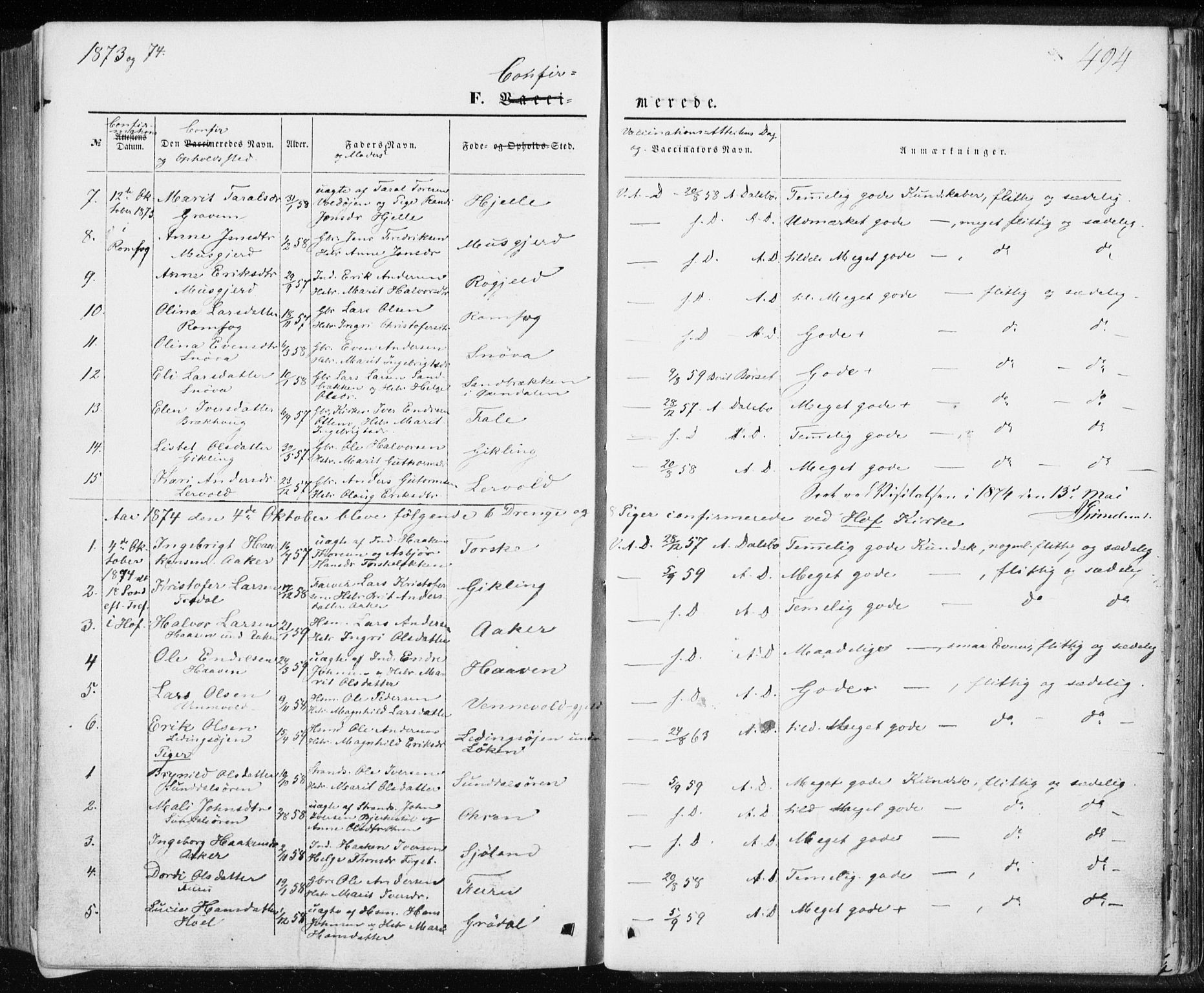 Ministerialprotokoller, klokkerbøker og fødselsregistre - Møre og Romsdal, SAT/A-1454/590/L1013: Parish register (official) no. 590A05, 1847-1877, p. 494