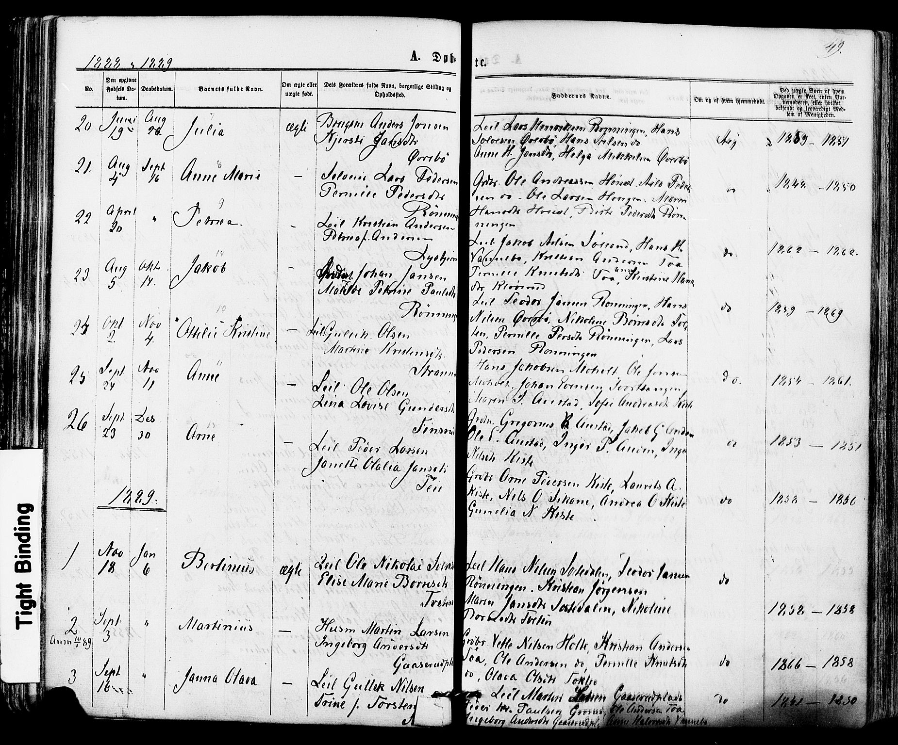 Siljan kirkebøker, SAKO/A-300/F/Fa/L0002: Parish register (official) no. 2, 1870-1895, p. 49