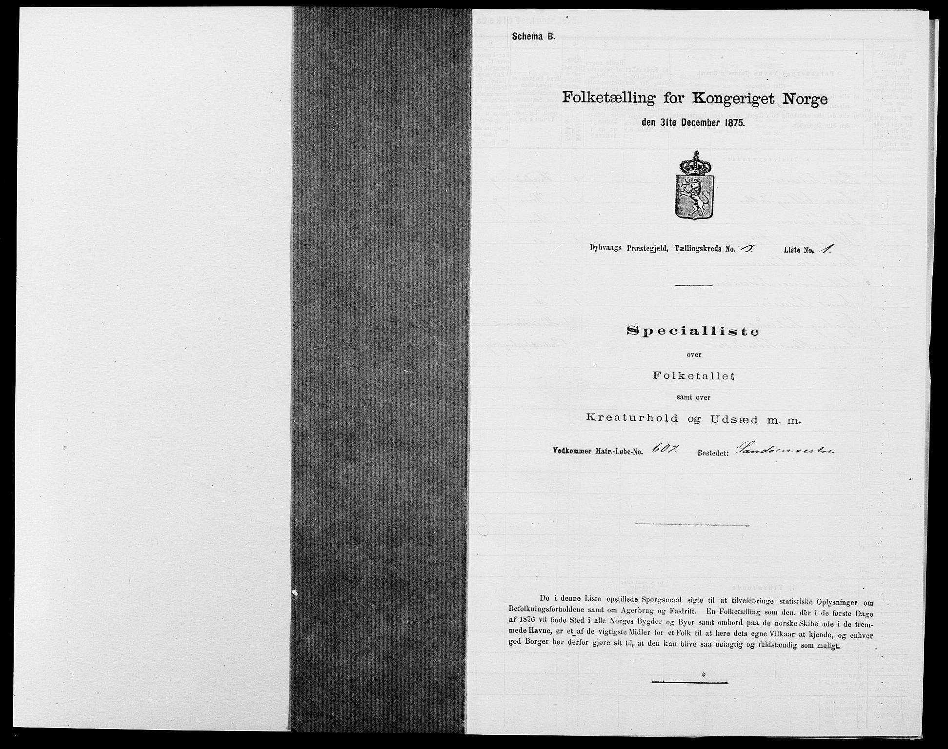 SAK, 1875 census for 0915P Dypvåg, 1875, p. 257