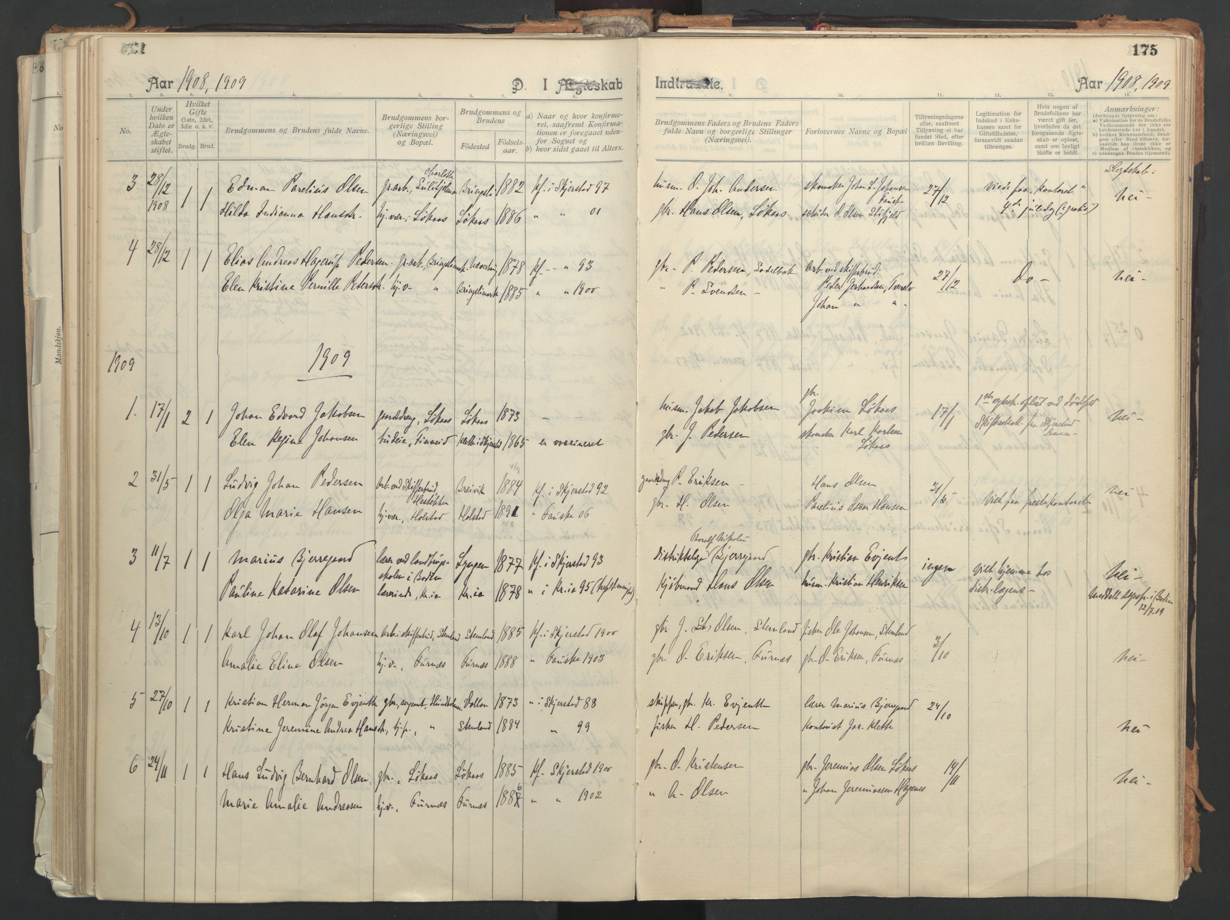 Ministerialprotokoller, klokkerbøker og fødselsregistre - Nordland, SAT/A-1459/851/L0724: Parish register (official) no. 851A01, 1901-1922, p. 175