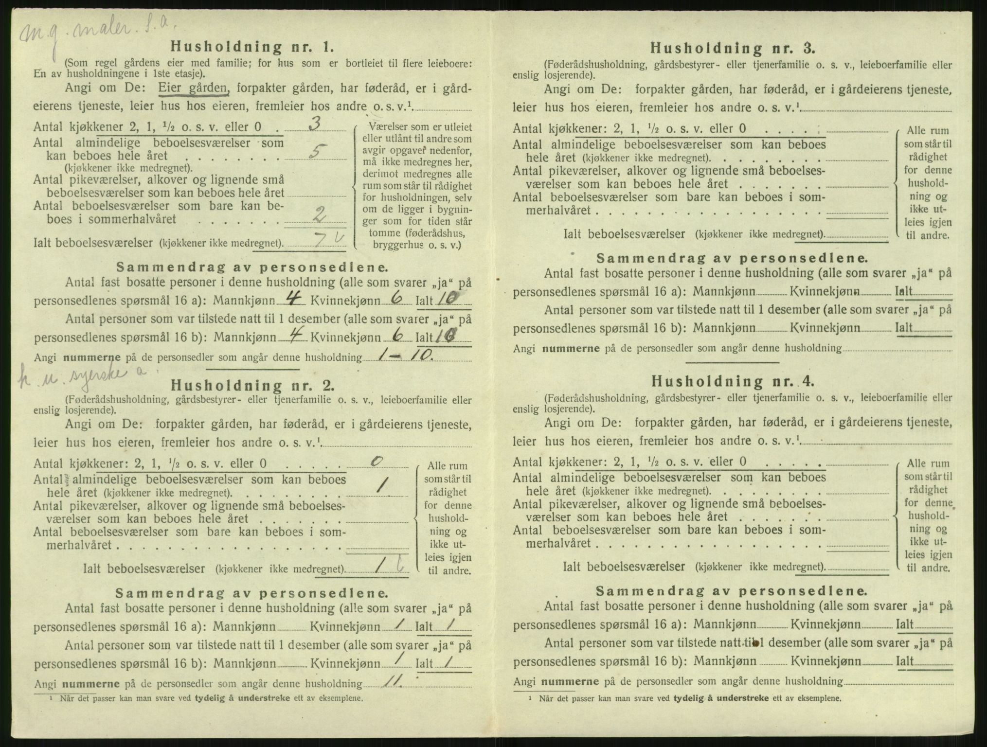 SAT, 1920 census for Hareid, 1920, p. 442