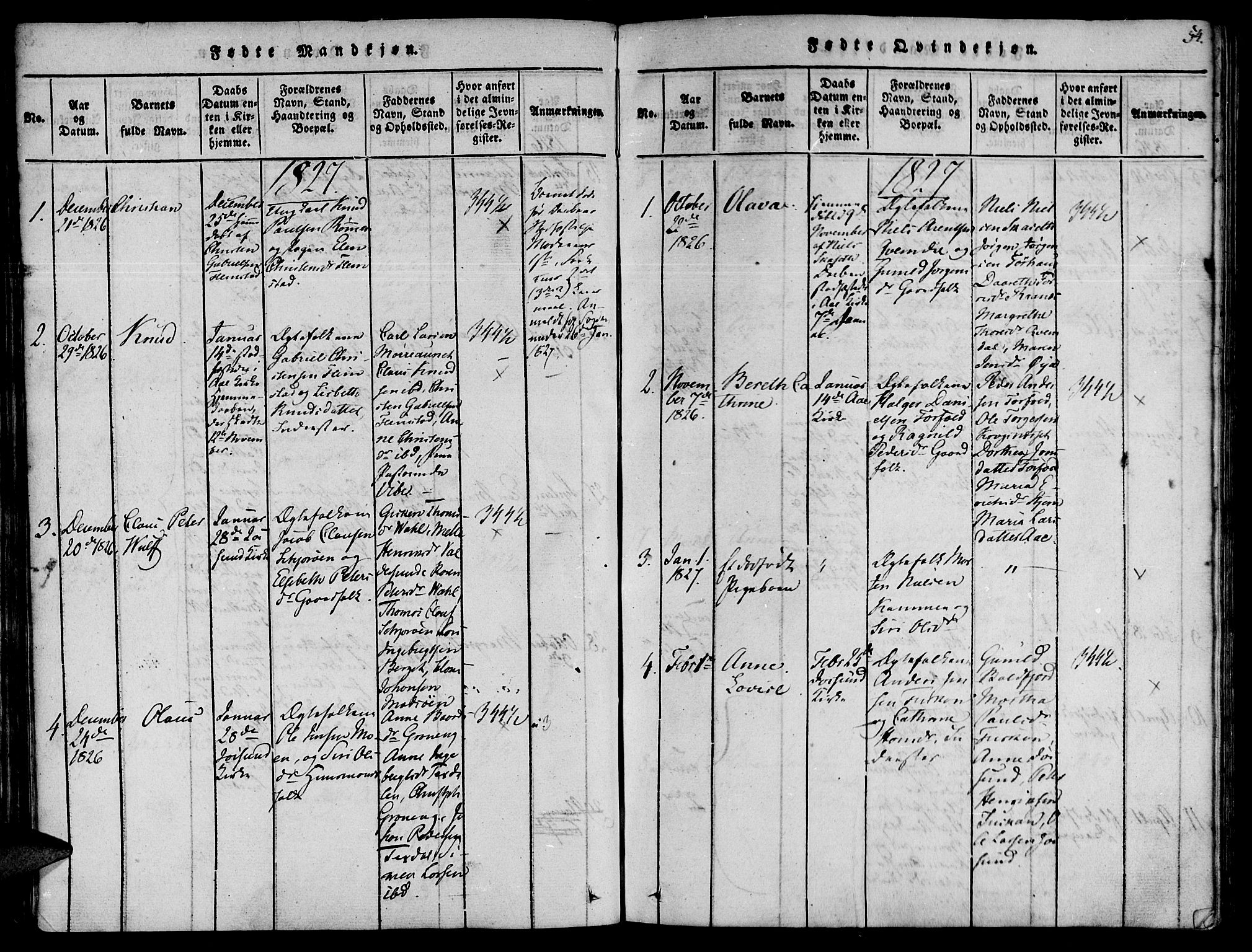 Ministerialprotokoller, klokkerbøker og fødselsregistre - Sør-Trøndelag, SAT/A-1456/655/L0675: Parish register (official) no. 655A04, 1818-1830, p. 54