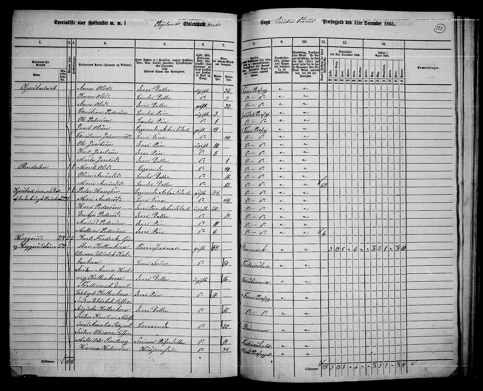 RA, 1865 census for Sør-Fron, 1865, p. 149