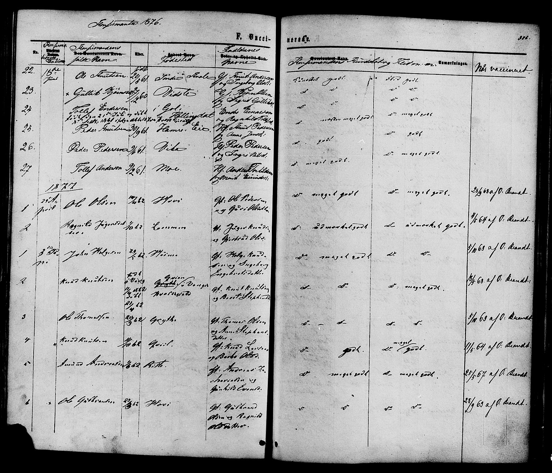 Vestre Slidre prestekontor, SAH/PREST-136/H/Ha/Haa/L0003: Parish register (official) no. 3, 1865-1880, p. 326