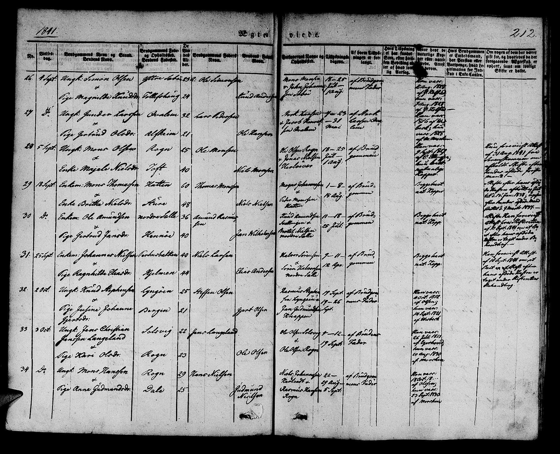 Manger sokneprestembete, AV/SAB-A-76801/H/Haa: Parish register (official) no. A 5, 1839-1848, p. 212