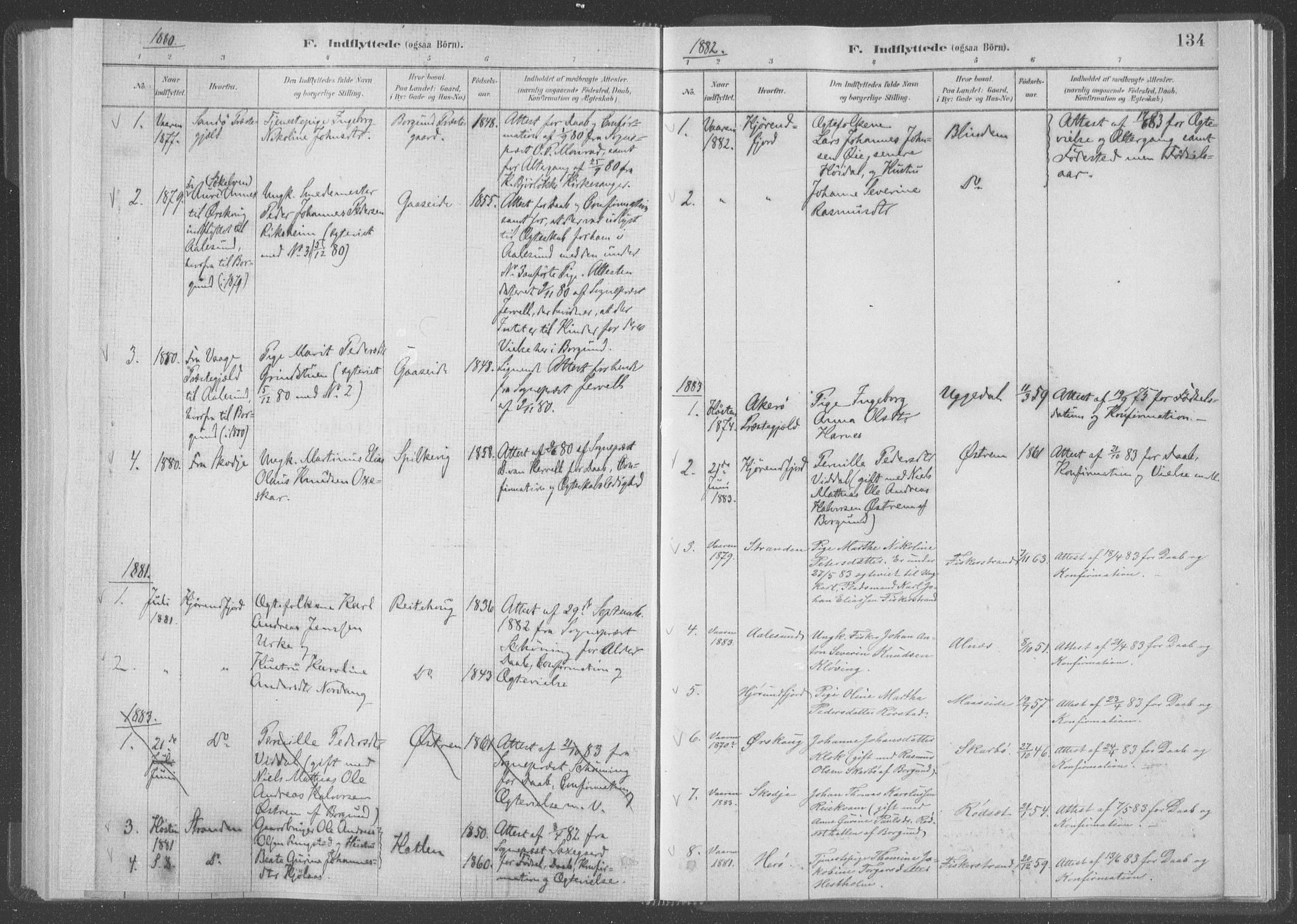 Ministerialprotokoller, klokkerbøker og fødselsregistre - Møre og Romsdal, AV/SAT-A-1454/528/L0403: Parish register (official) no. 528A13I, 1880-1947, p. 134