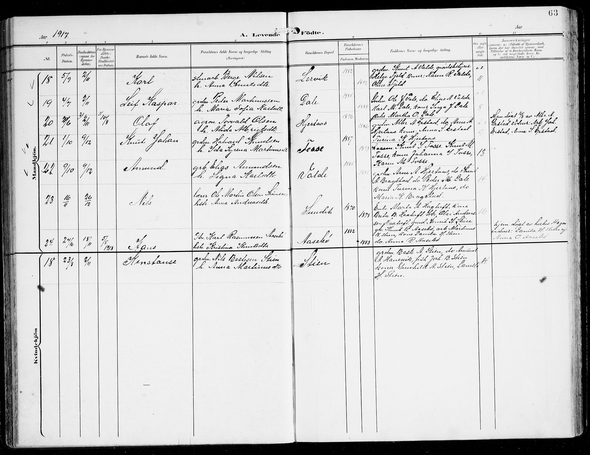 Alversund Sokneprestembete, AV/SAB-A-73901/H/Ha/Haa/Haac/L0002: Parish register (official) no. C 2, 1901-1921, p. 63