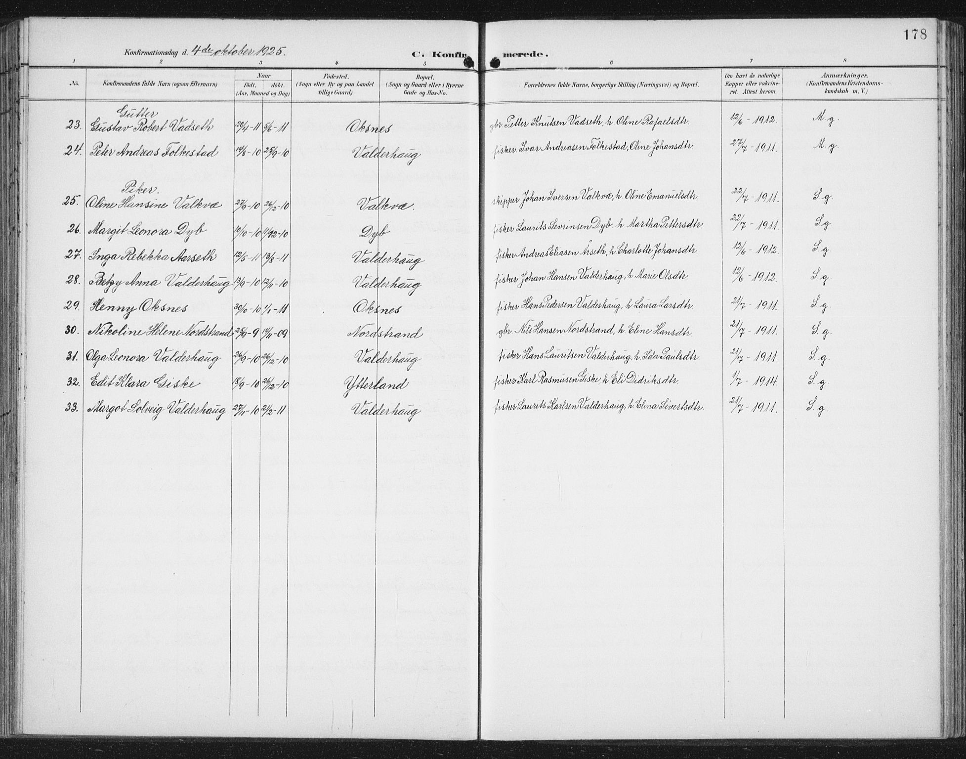 Ministerialprotokoller, klokkerbøker og fødselsregistre - Møre og Romsdal, AV/SAT-A-1454/534/L0489: Parish register (copy) no. 534C01, 1899-1941, p. 178