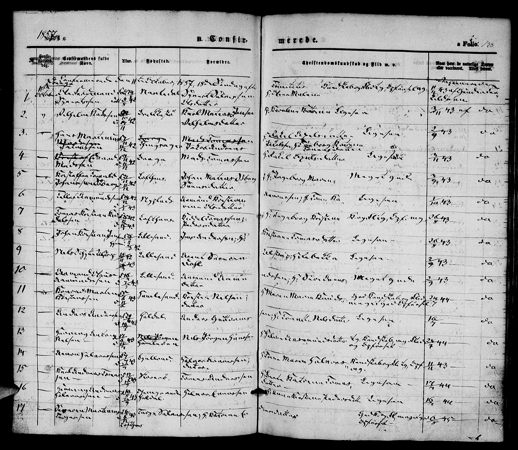 Vestre Moland sokneprestkontor, SAK/1111-0046/F/Fa/Fab/L0006: Parish register (official) no. A 6, 1850-1858, p. 138