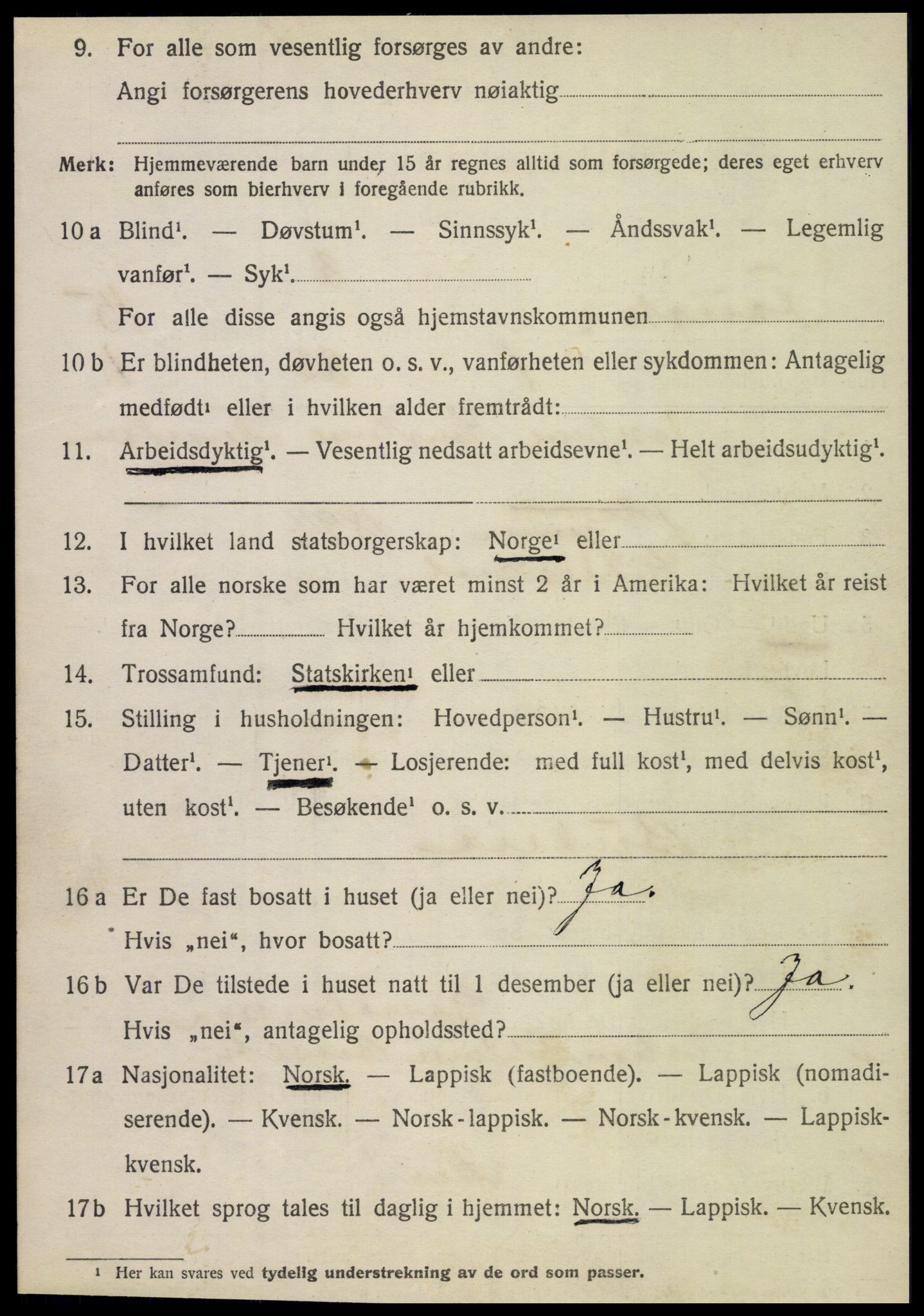 SAT, 1920 census for Fauske, 1920, p. 9343