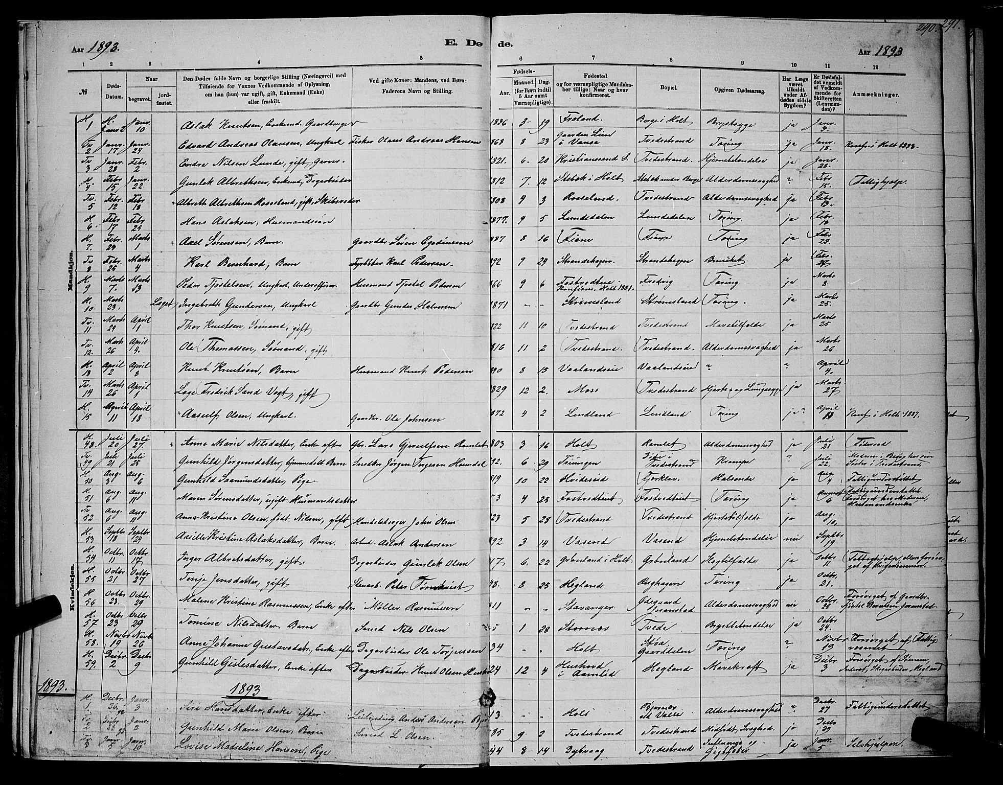 Holt sokneprestkontor, AV/SAK-1111-0021/F/Fb/L0010: Parish register (copy) no. B 10, 1883-1896, p. 290