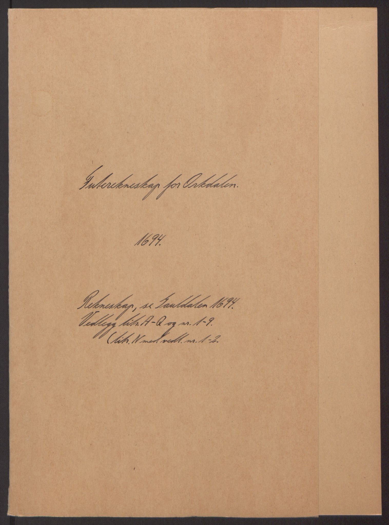 Rentekammeret inntil 1814, Reviderte regnskaper, Fogderegnskap, RA/EA-4092/R60/L3944: Fogderegnskap Orkdal og Gauldal, 1694, p. 2