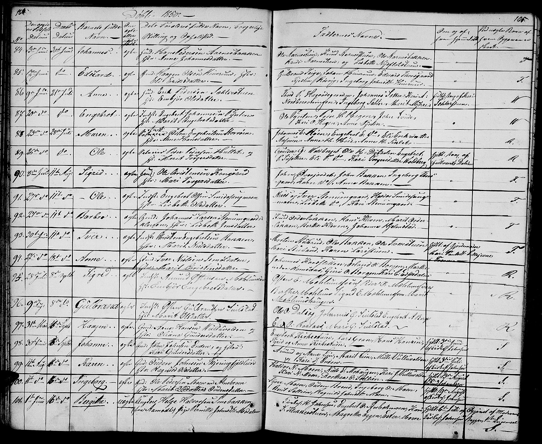 Ringebu prestekontor, AV/SAH-PREST-082/H/Ha/Hab/L0002: Parish register (copy) no. 2, 1839-1853, p. 164-165