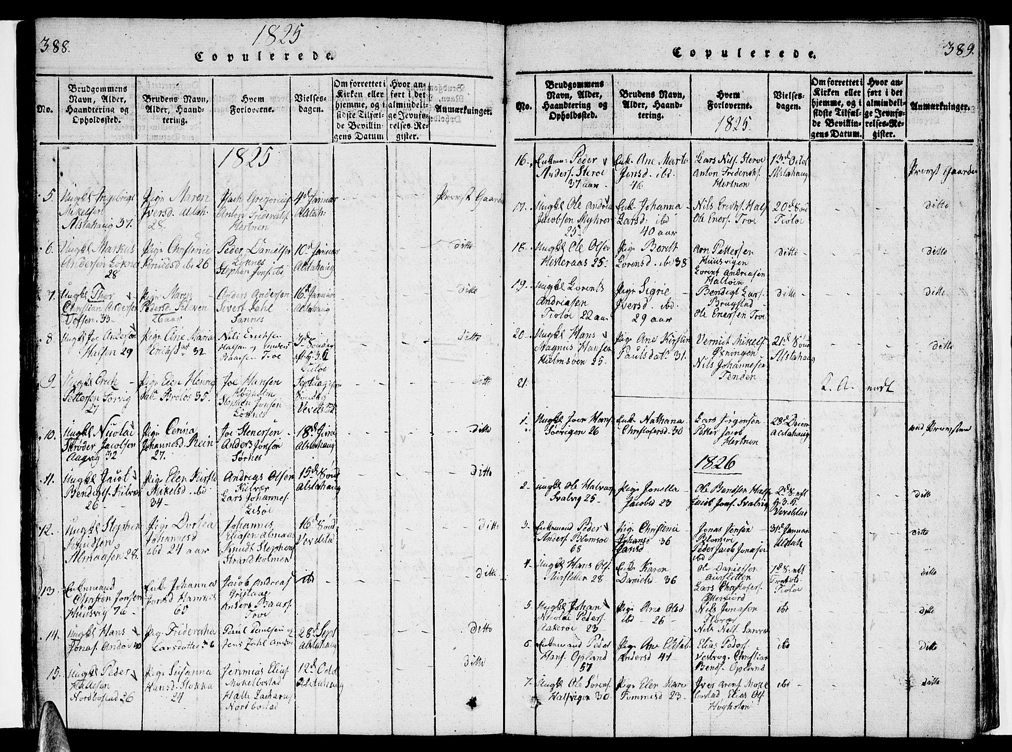 Ministerialprotokoller, klokkerbøker og fødselsregistre - Nordland, AV/SAT-A-1459/830/L0457: Parish register (copy) no. 830C01 /1, 1820-1842, p. 388-389