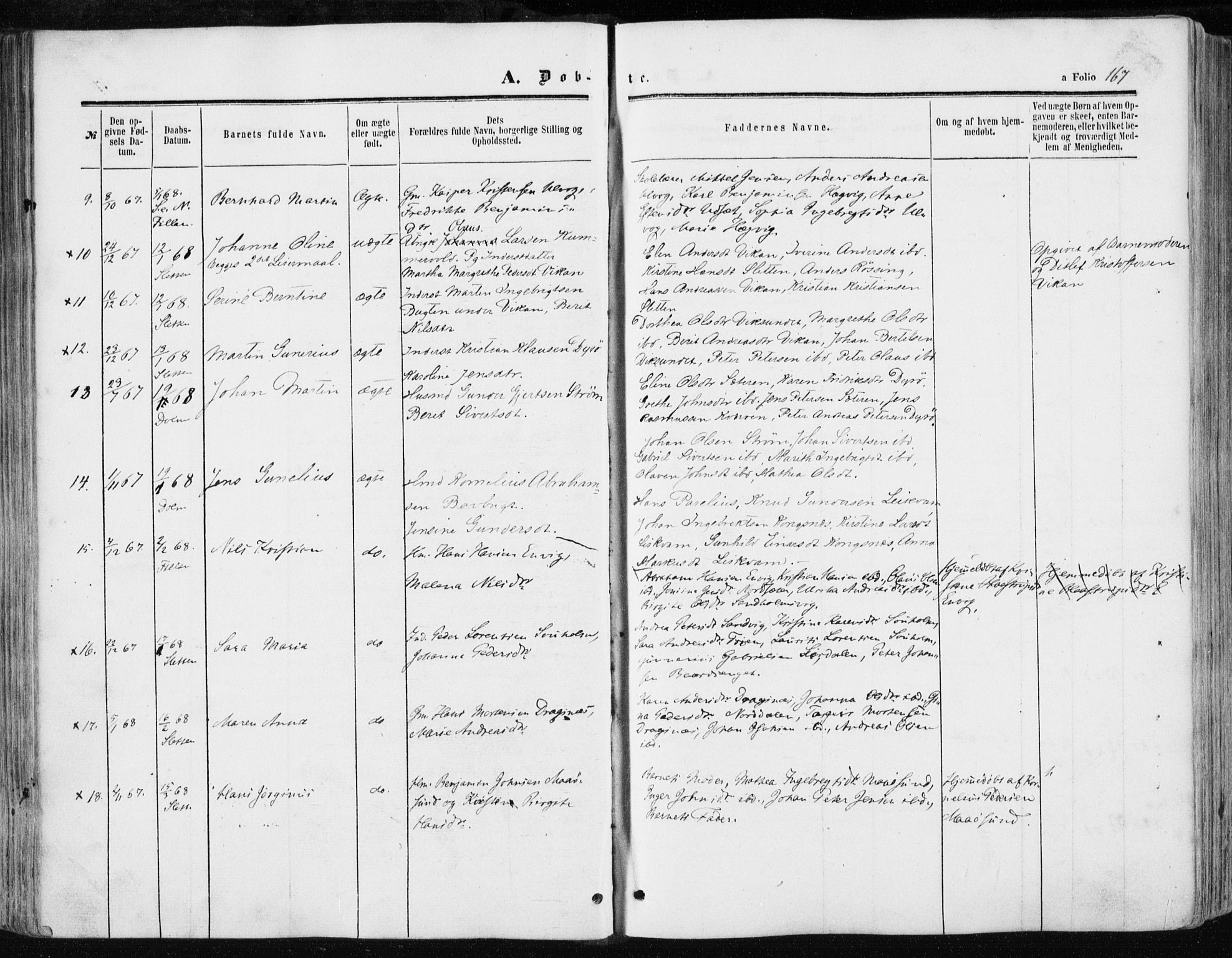 Ministerialprotokoller, klokkerbøker og fødselsregistre - Sør-Trøndelag, SAT/A-1456/634/L0531: Parish register (official) no. 634A07, 1861-1870, p. 167