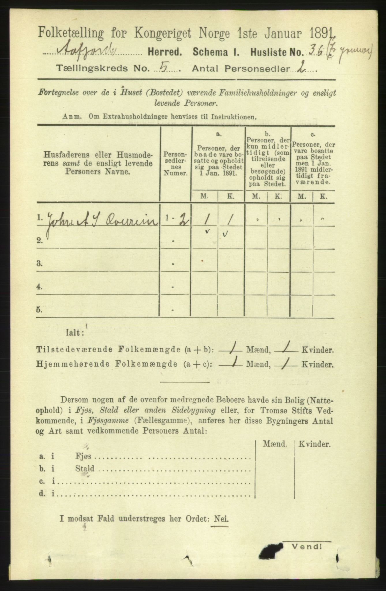 RA, 1891 census for 1630 Åfjord, 1891, p. 1188