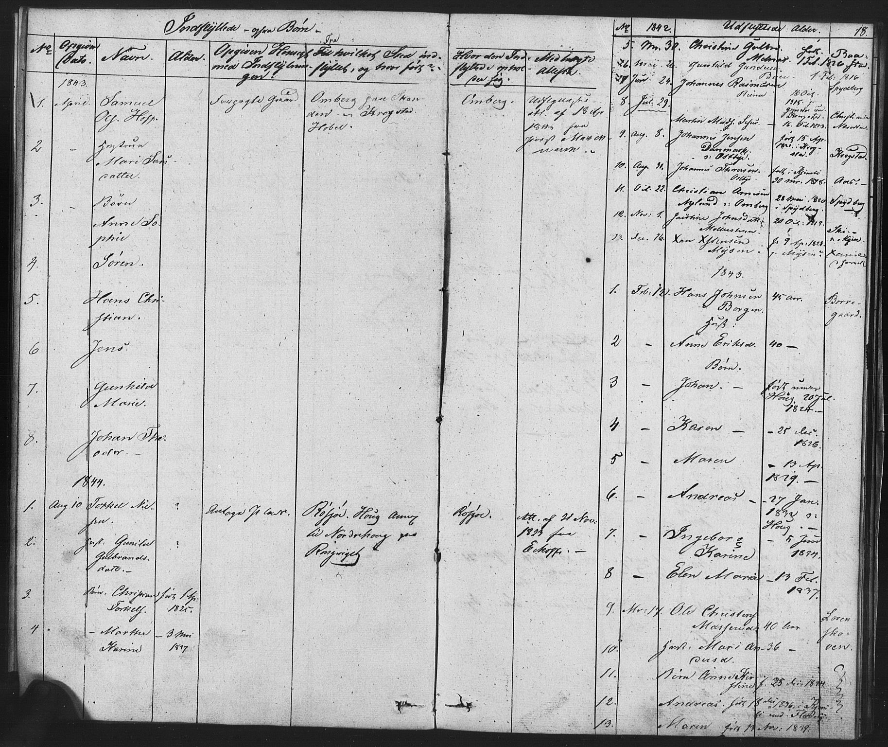 Enebakk prestekontor Kirkebøker, SAO/A-10171c/F/Fa/L0014: Parish register (official) no. I 14, 1833-1878, p. 18