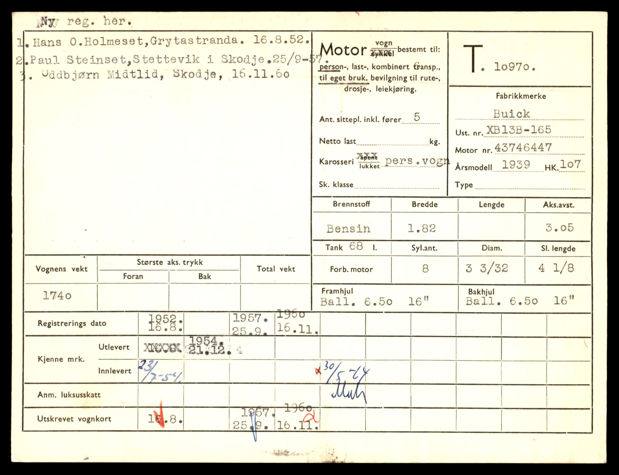 Møre og Romsdal vegkontor - Ålesund trafikkstasjon, AV/SAT-A-4099/F/Fe/L0025: Registreringskort for kjøretøy T 10931 - T 11045, 1927-1998, p. 1105