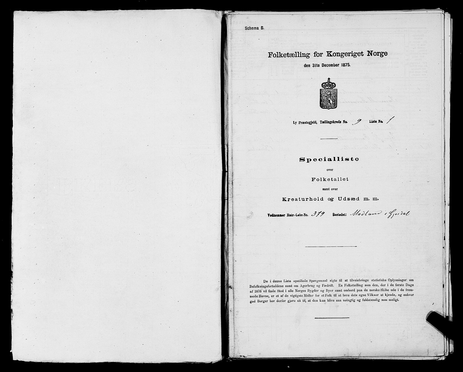 SAST, 1875 census for 1121P Lye, 1875, p. 1025