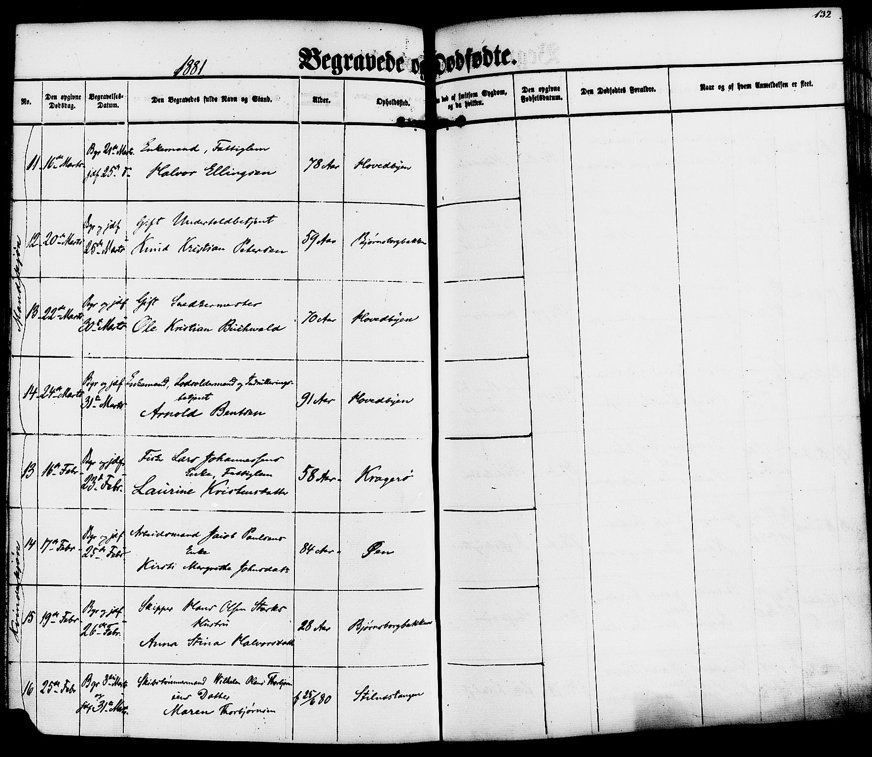 Kragerø kirkebøker, SAKO/A-278/F/Fa/L0010: Parish register (official) no. 10, 1861-1885, p. 132