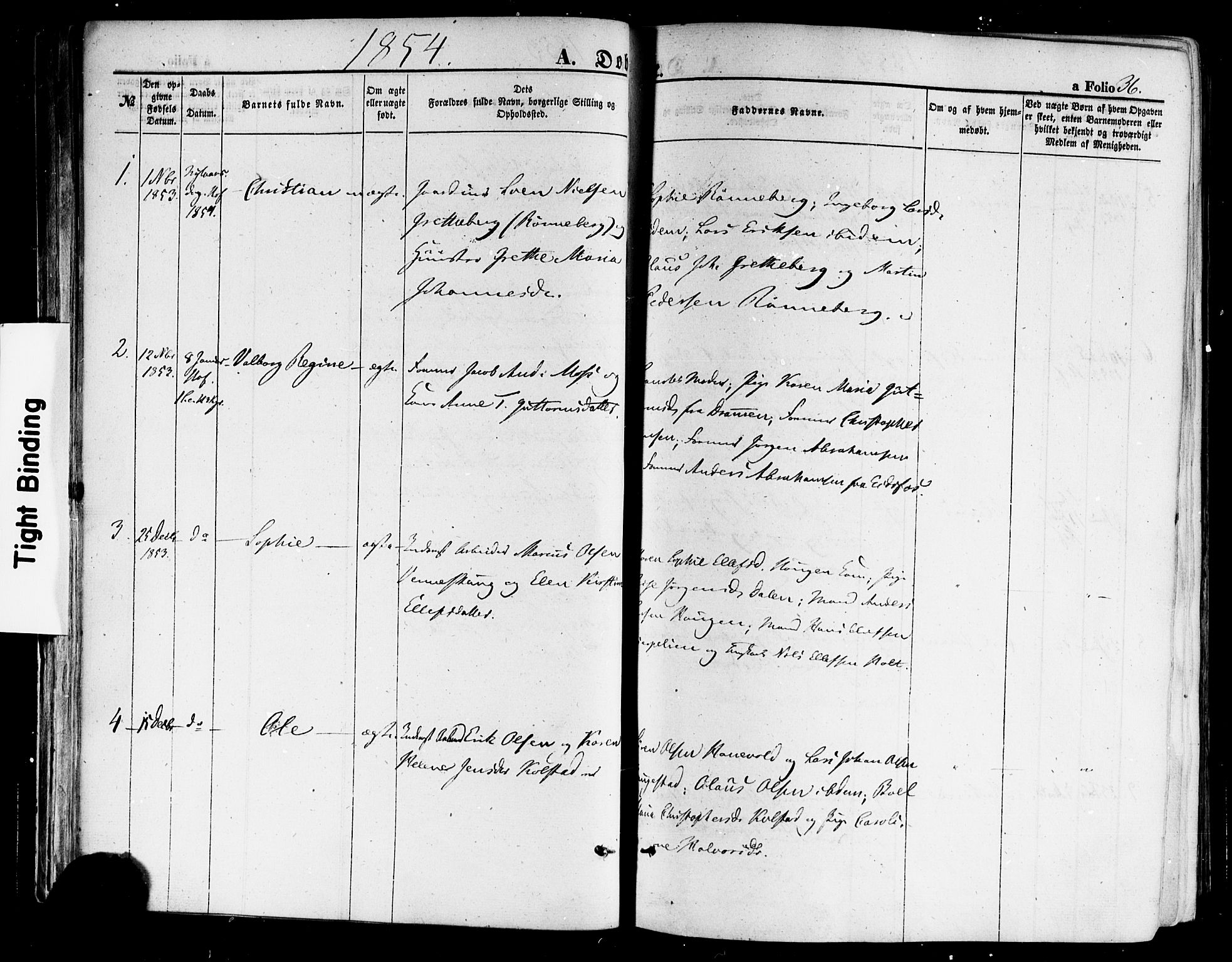 Hof kirkebøker, SAKO/A-64/F/Fa/L0006: Parish register (official) no. I 6, 1851-1877, p. 36